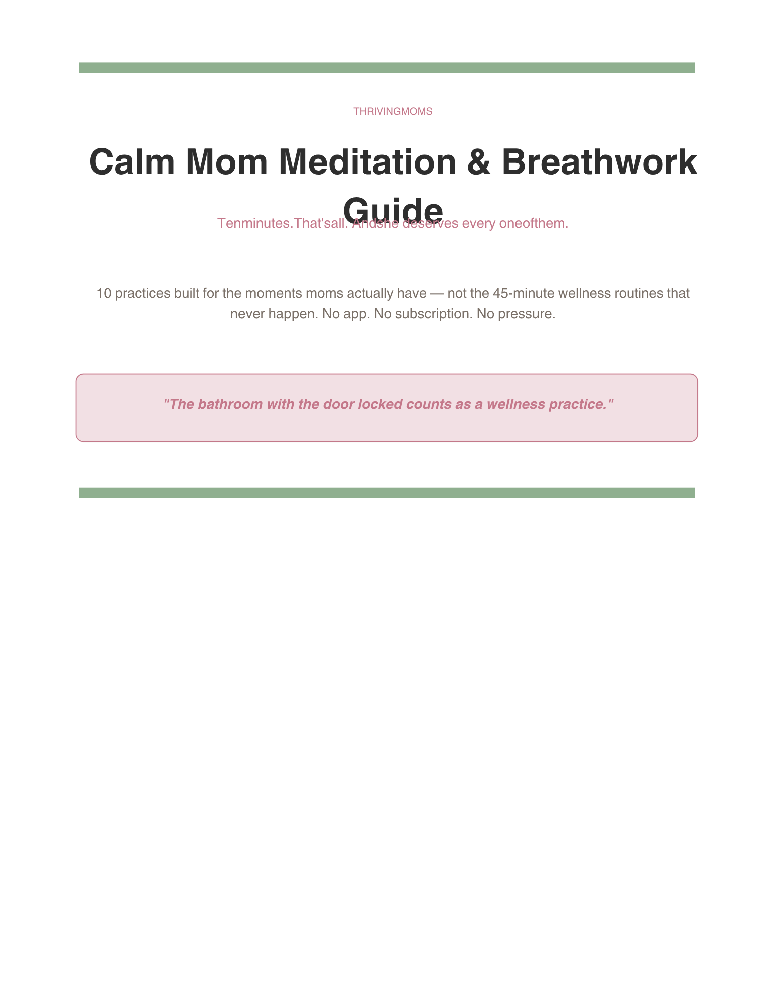 Calm Mom Meditation & Breathwork Guide — Digital Download