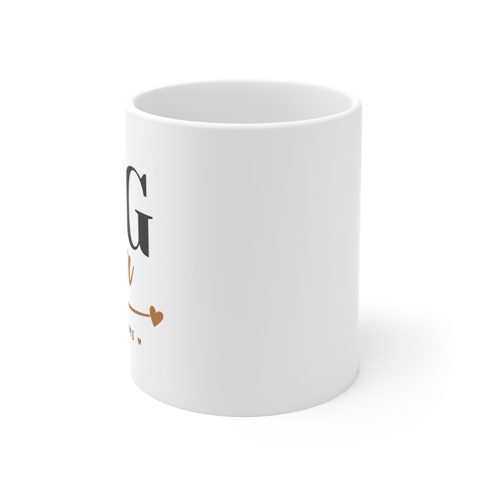 Dog Mama Mug with paw print and copper script design — ThrivingMoms