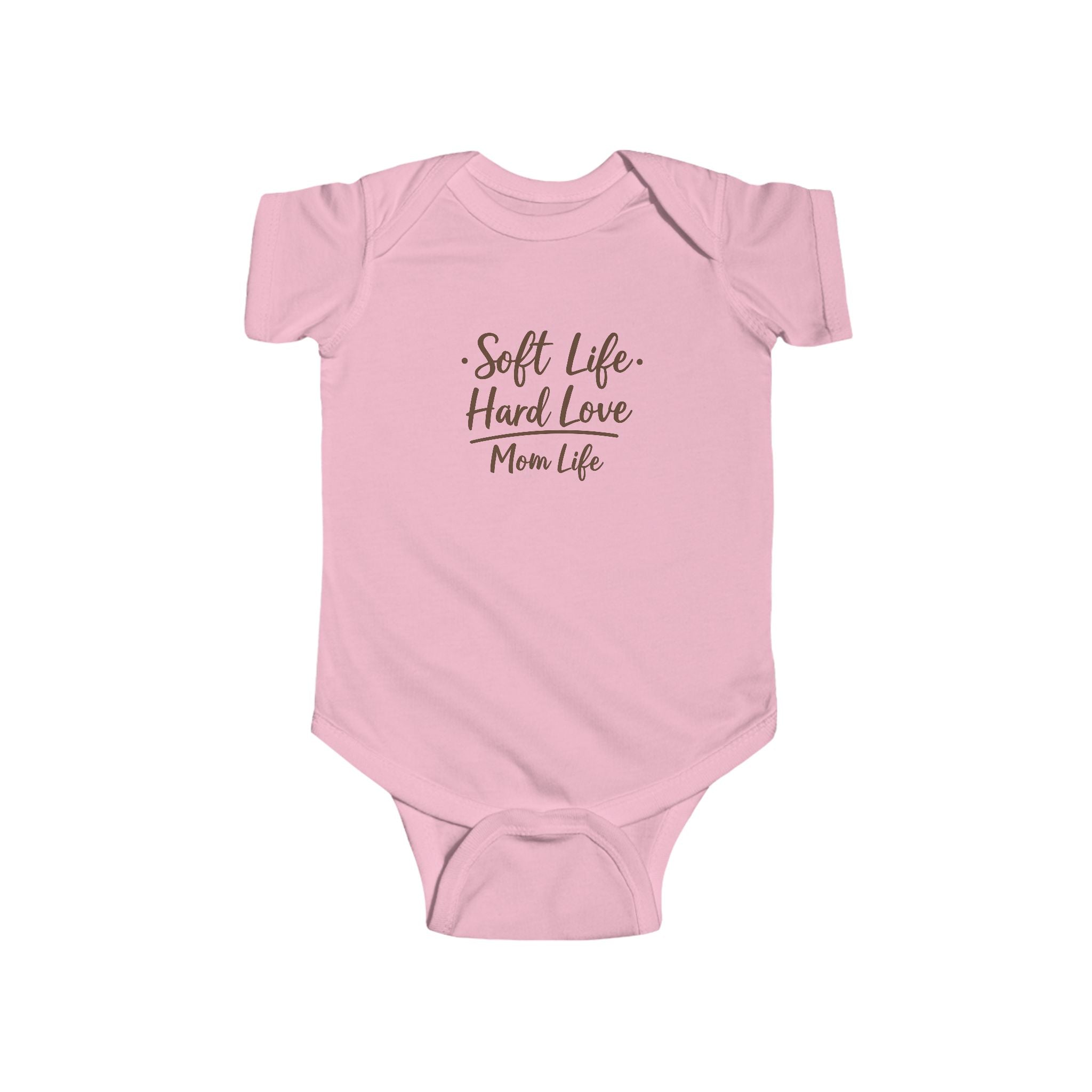 Soft Life Hard Love Mom Life baby bodysuit pink - bodysuit - empowering new mom gift