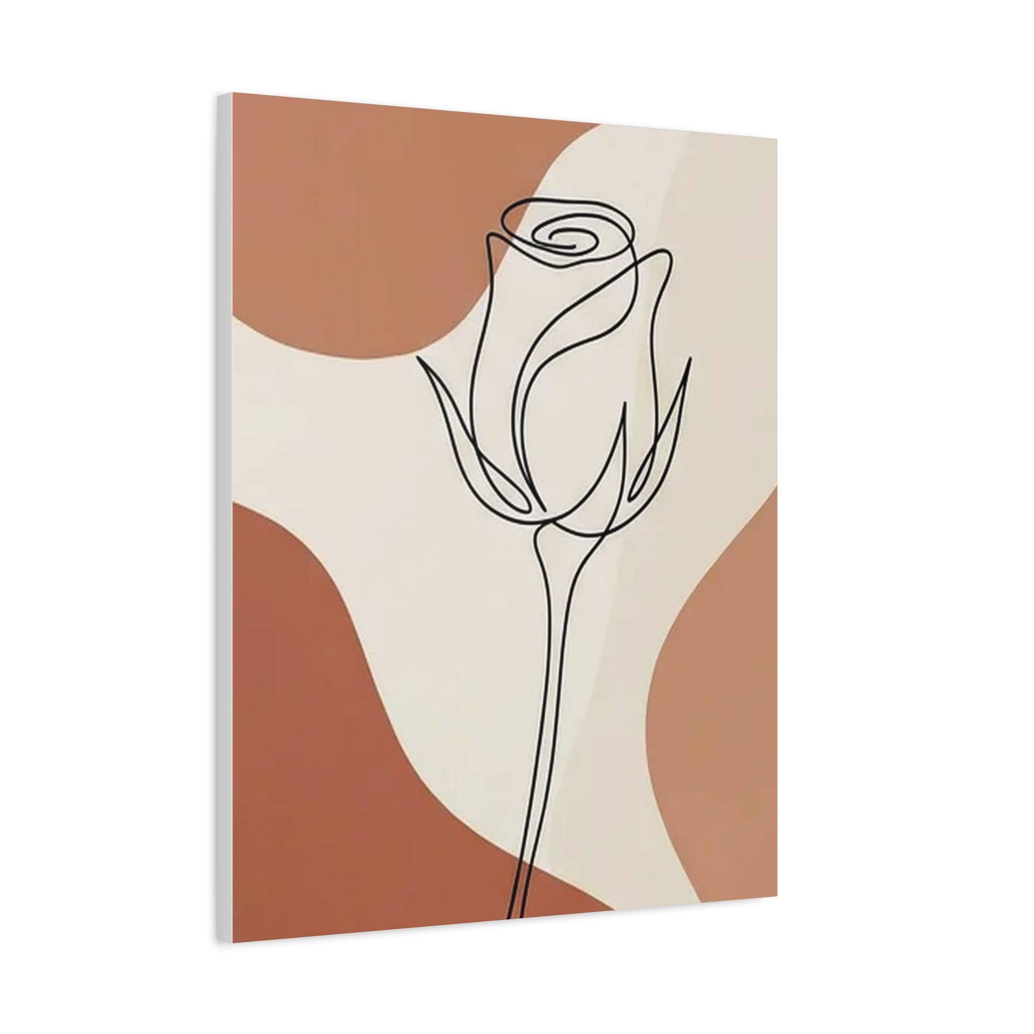 Rose Bud Terracotta Line Art