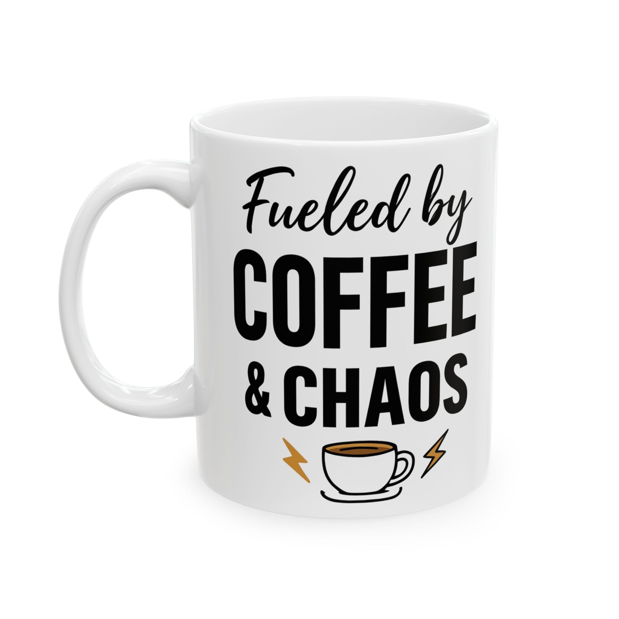 Funny Coffee & Chaos Ceramic Mug – 11oz & 15oz