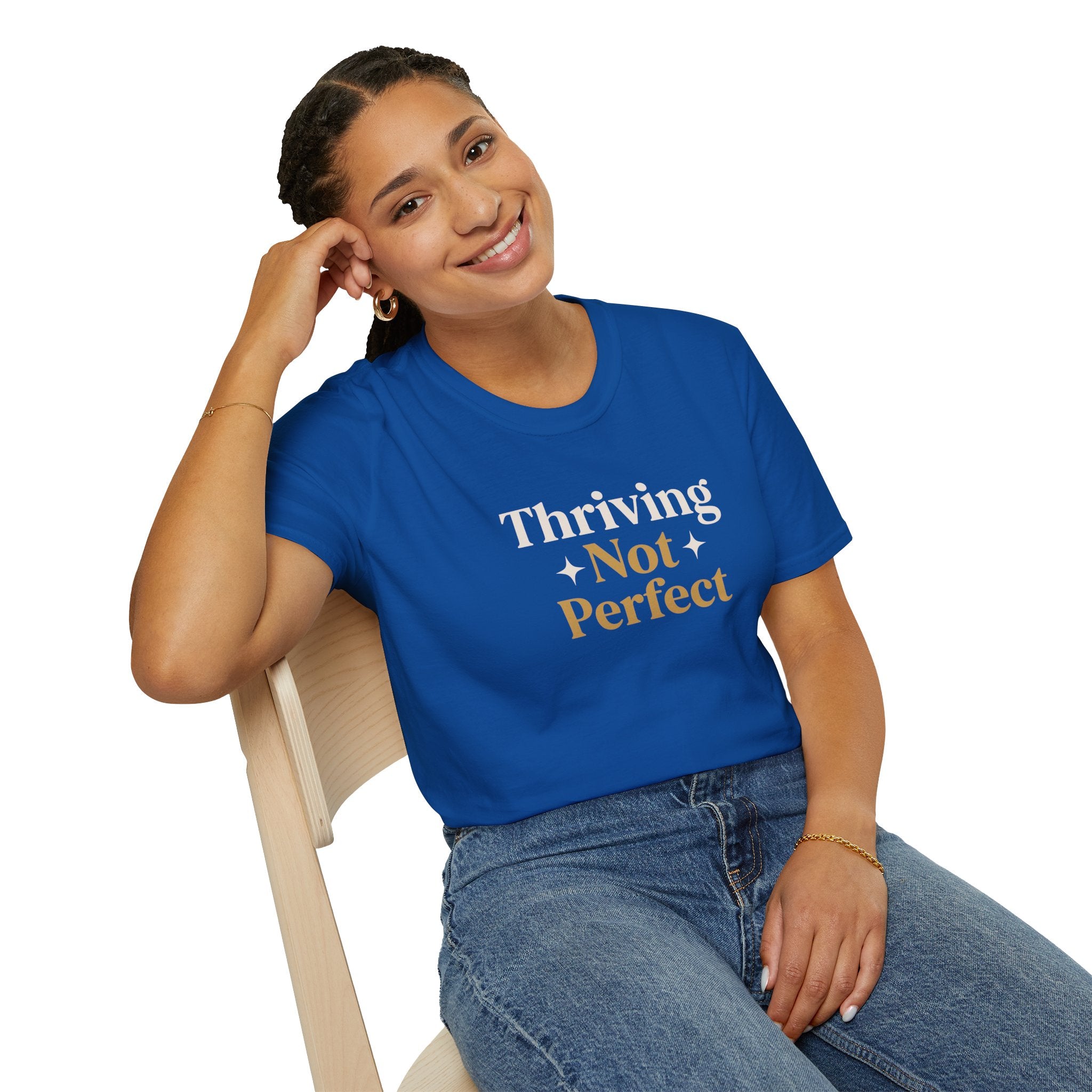 Thriving Not Perfect t-shirt royal - t-shirt - gift for moms