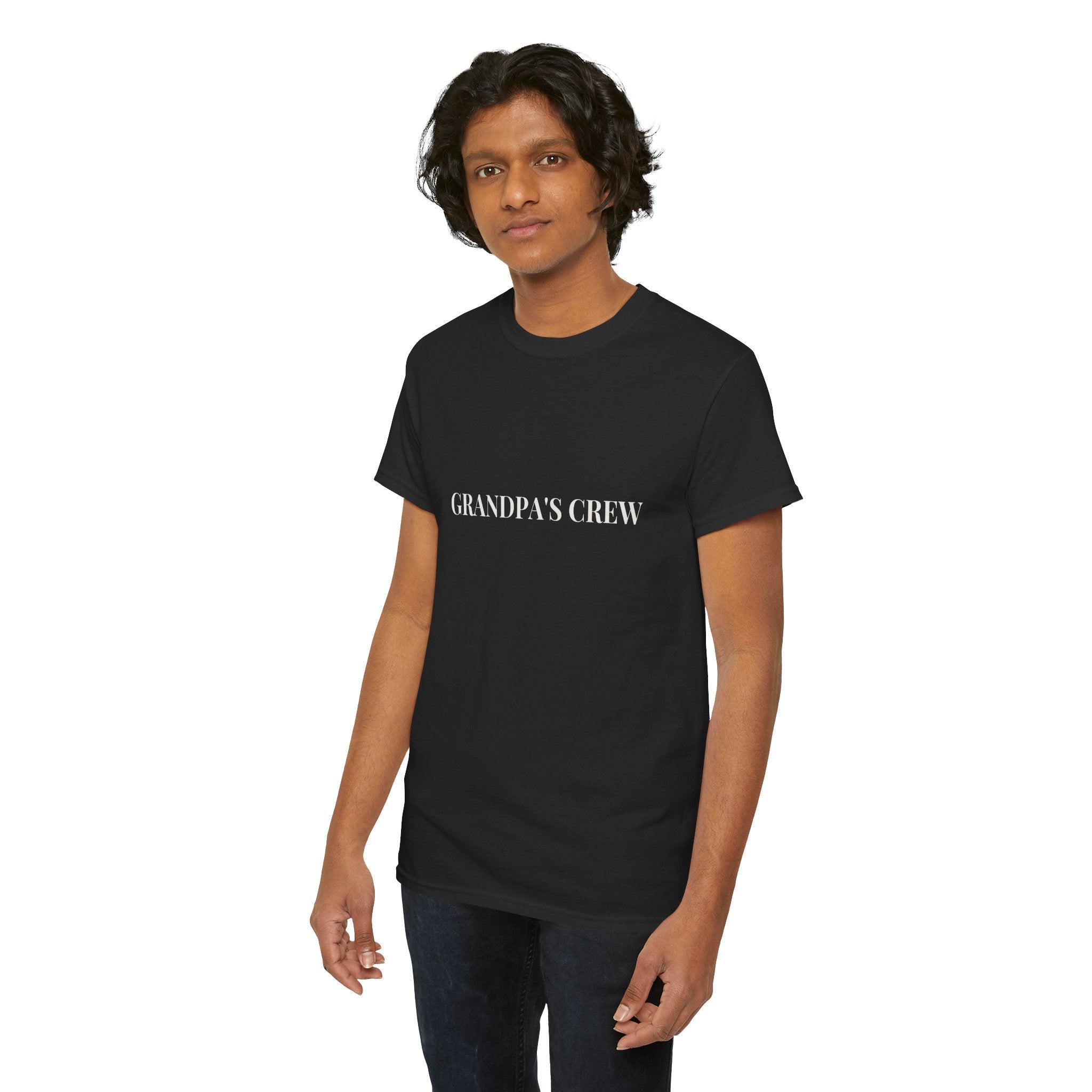 Grandpa's Crew T-Shirt in Black — for the grandpa who hung the moon — ThrivingMoms
