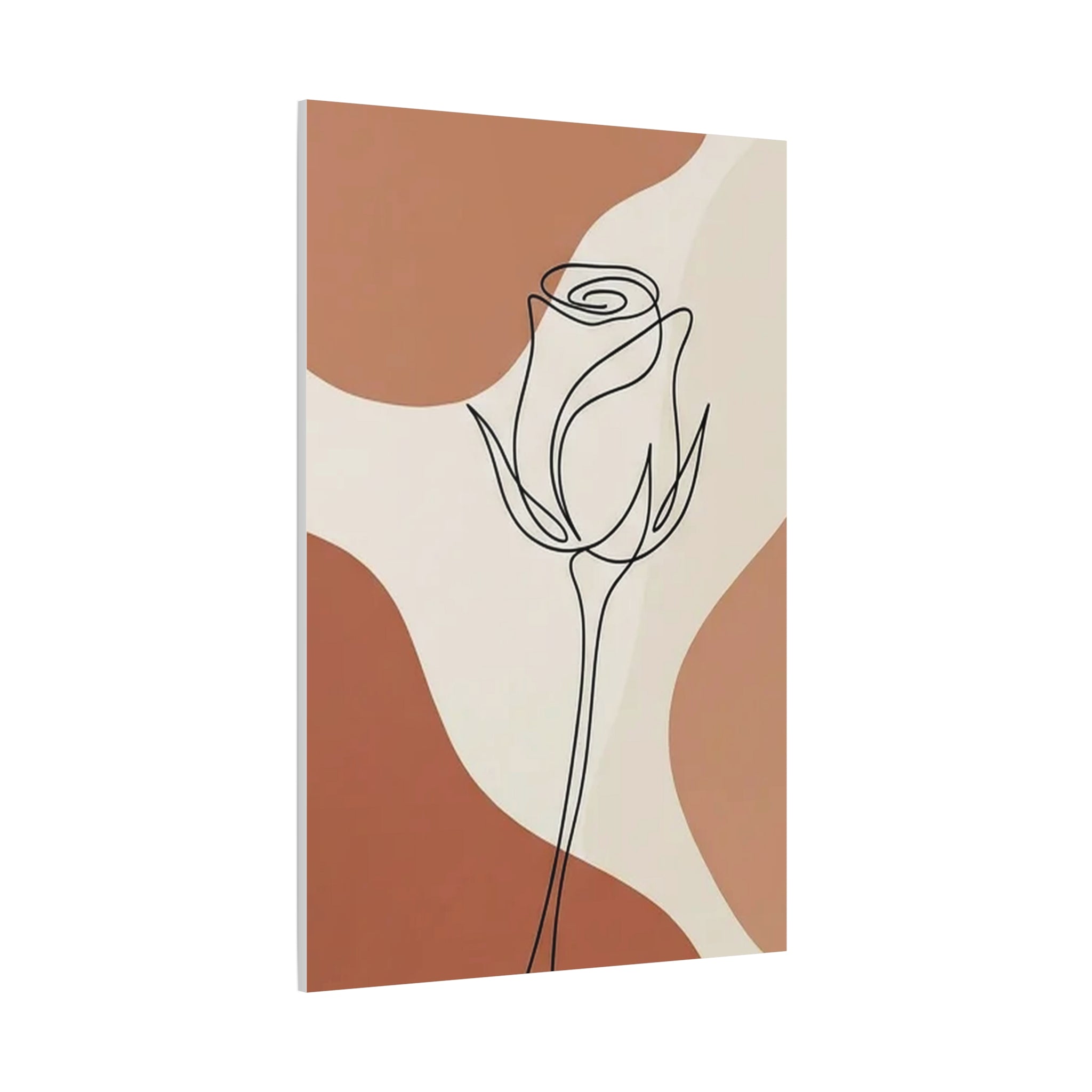 Rose Bud Terracotta Line Art