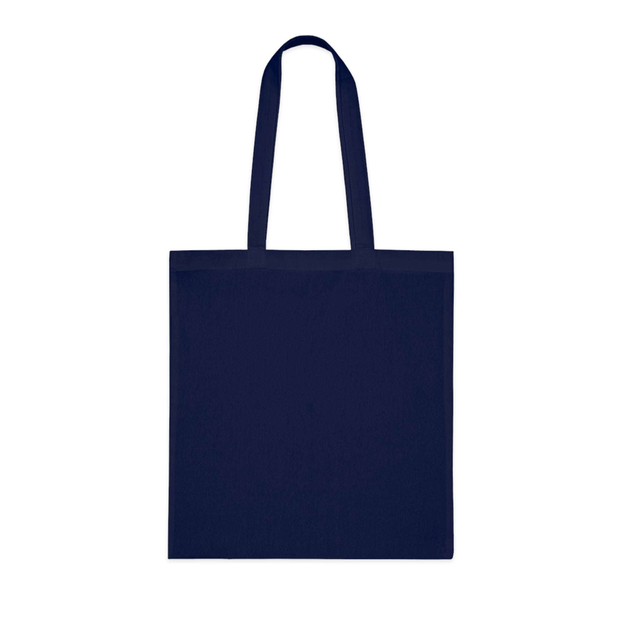 Peace in Mess Tote Bag in Navy Blue — bold print, double-stitched handles — ThrivingMoms
