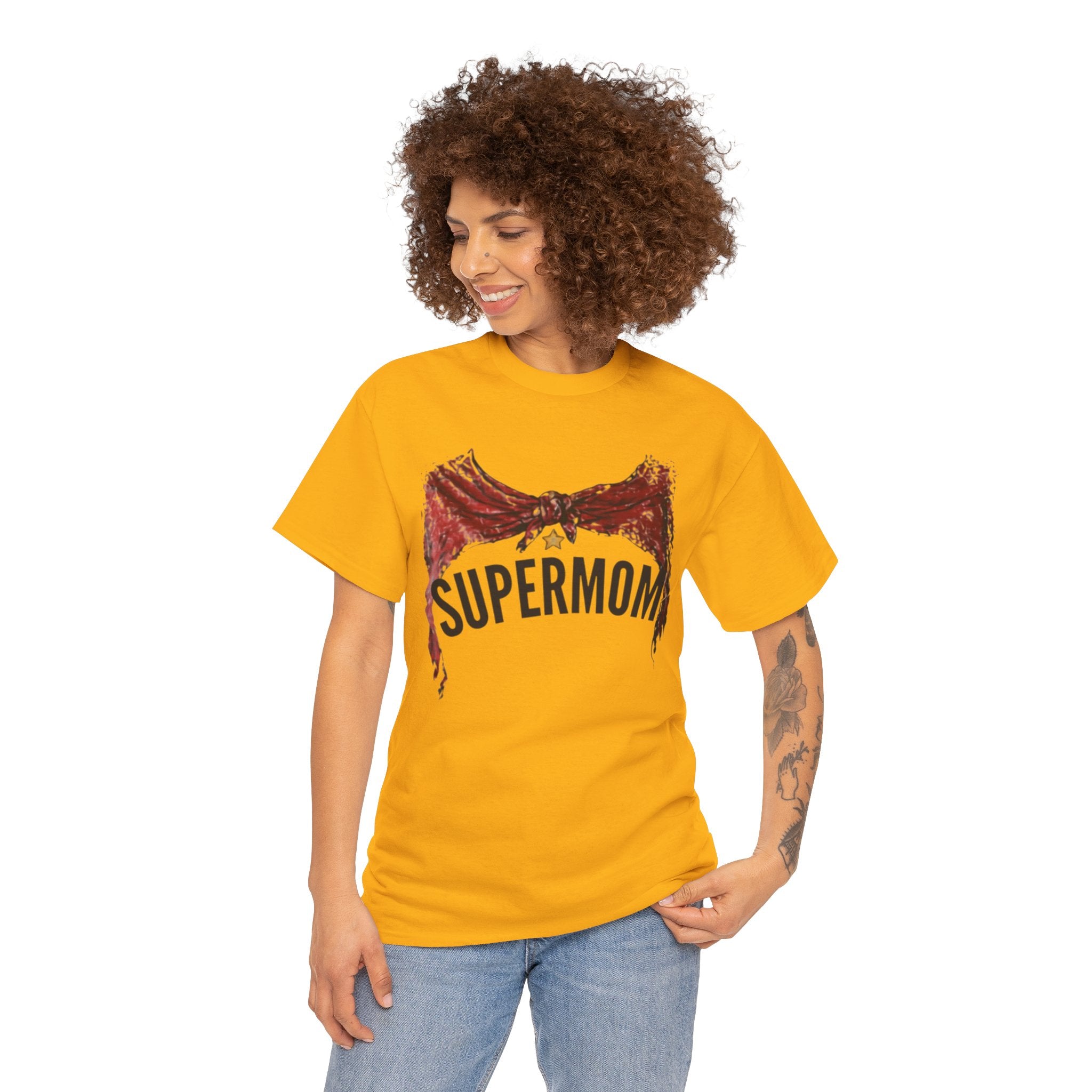Supermom Cape t-shirt gold - t-shirt - gift for moms