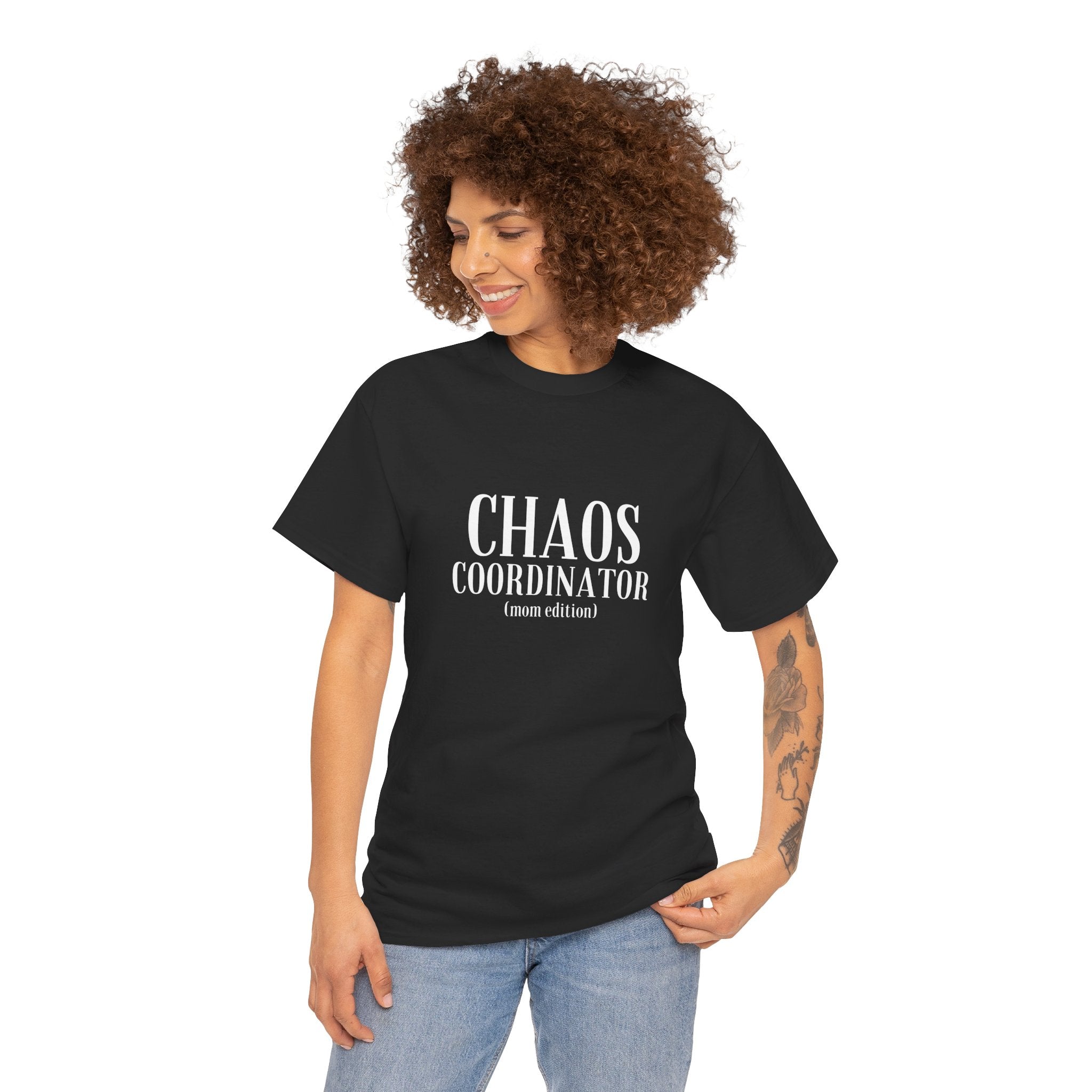Chaos Coordinator T-Shirt in Black — for the mom who holds it all together — ThrivingMoms