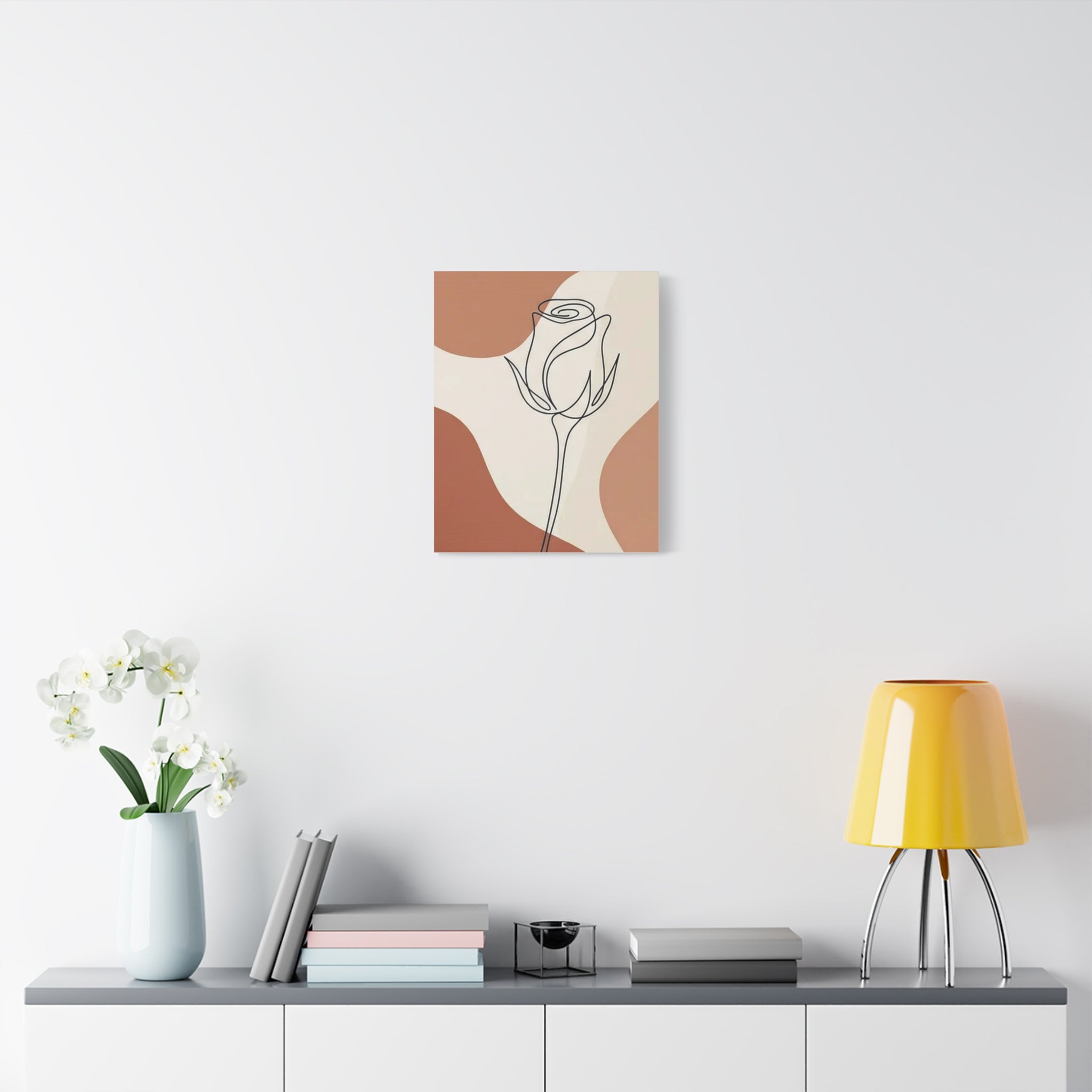 Rose Bud Terracotta Line Art