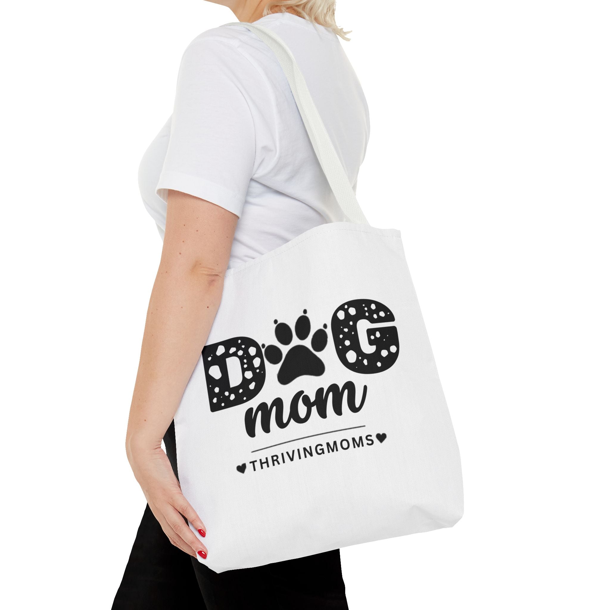 Dog Mom Tote Bag White — for the mom whose dog goes everywhere with her — ThrivingMoms
