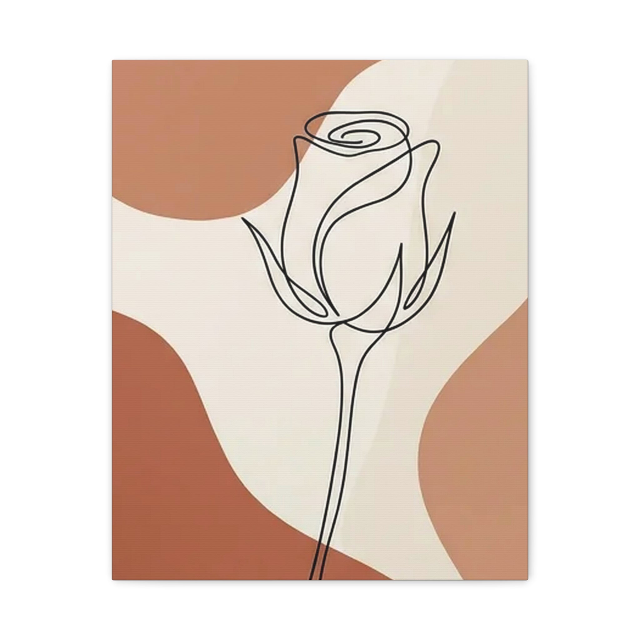 Rose Bud Terracotta Line Art