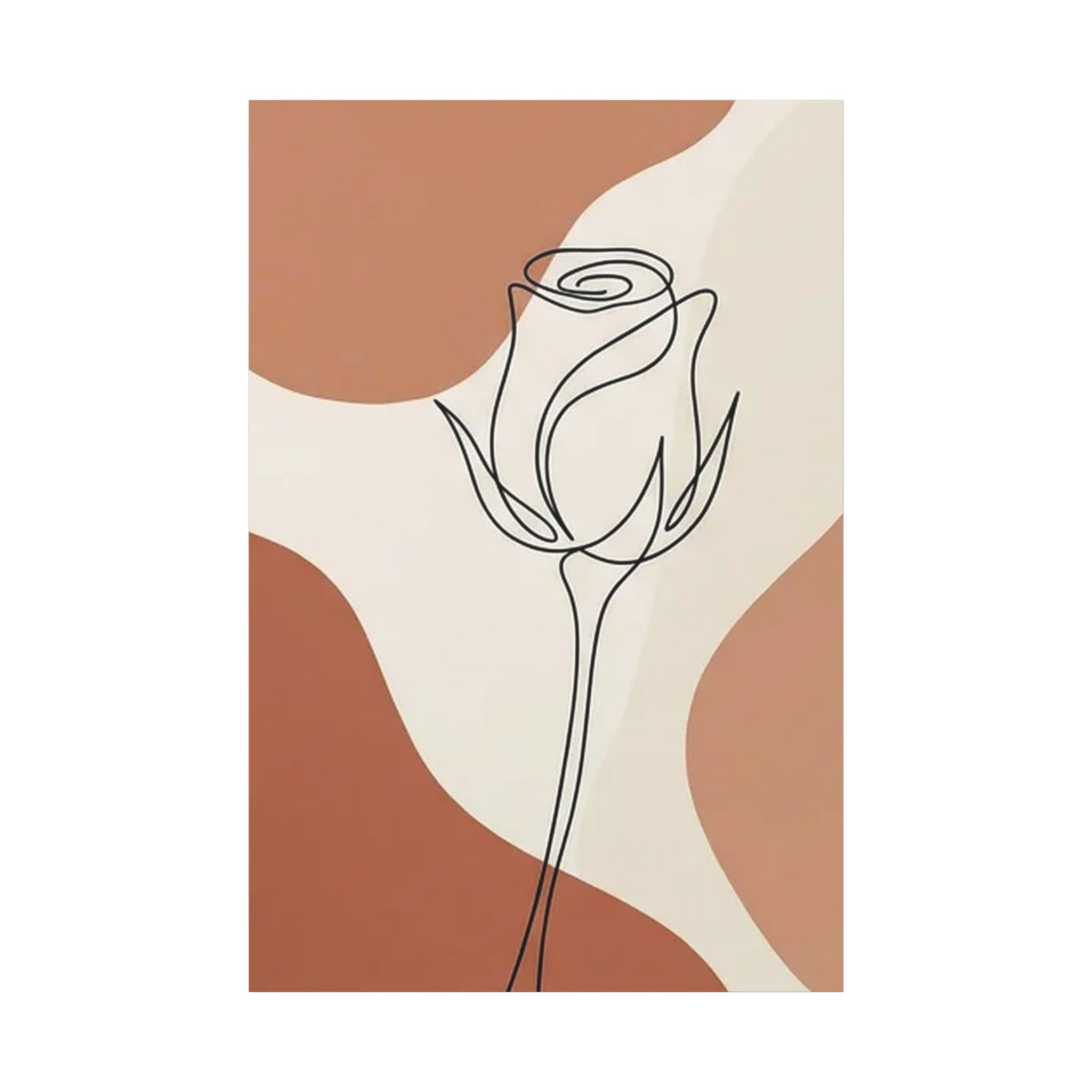 Rose Bud Terracotta Line Art