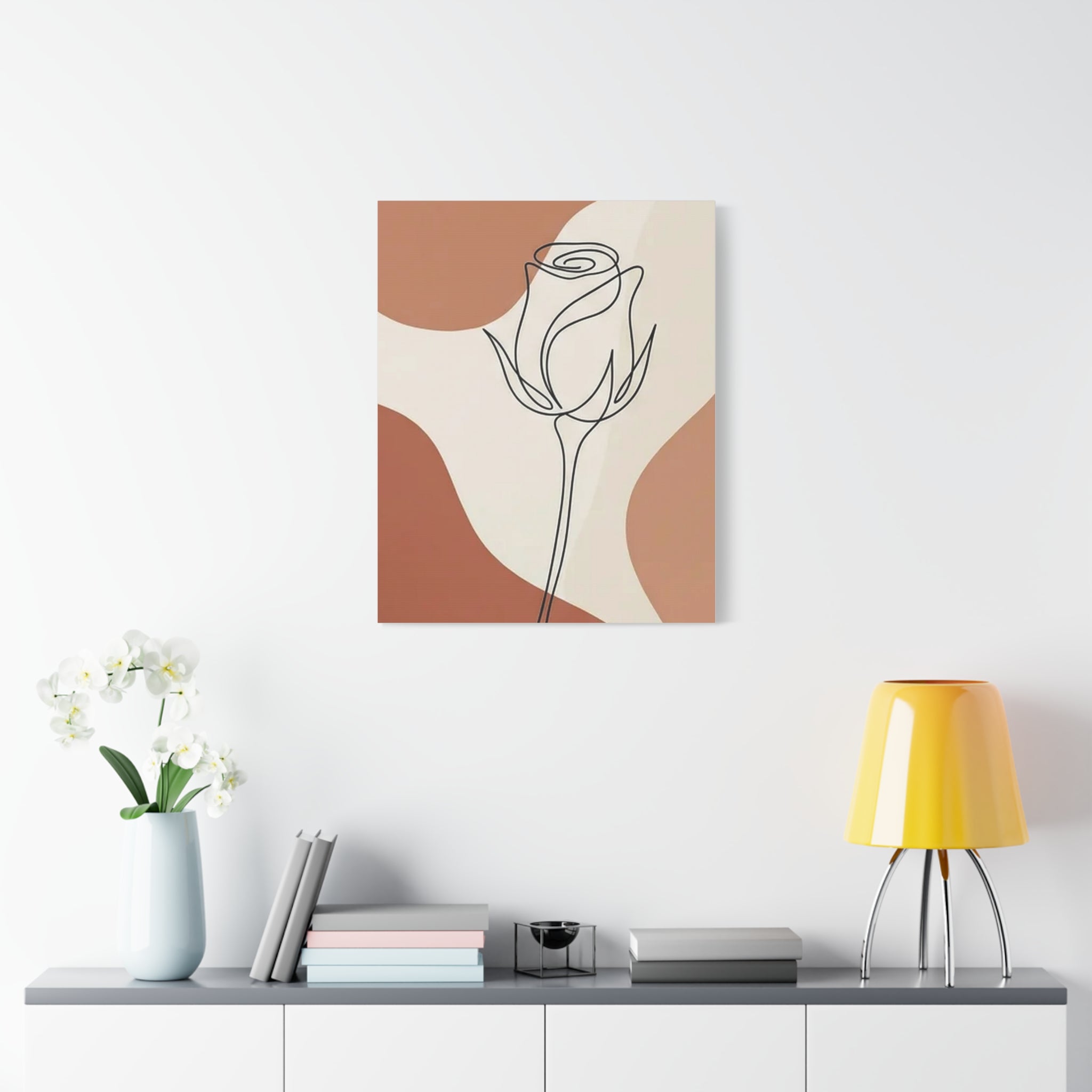 Rose Bud Terracotta Line Art