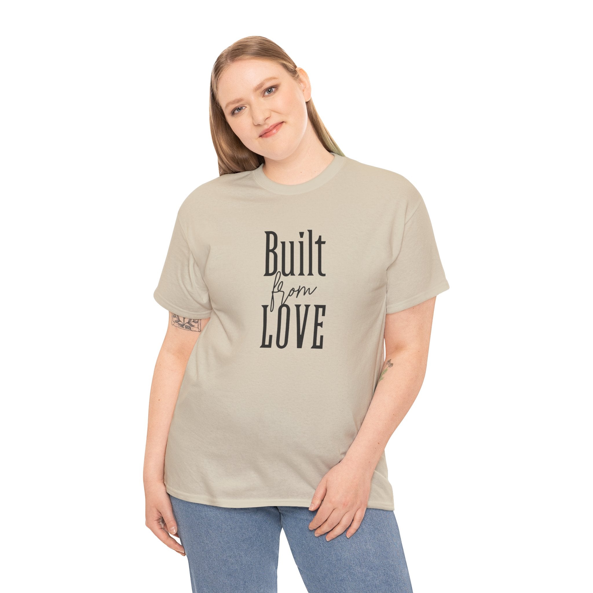 Built for Love T-Shirt in Sand — soft cotton, made for her — ThrivingMoms