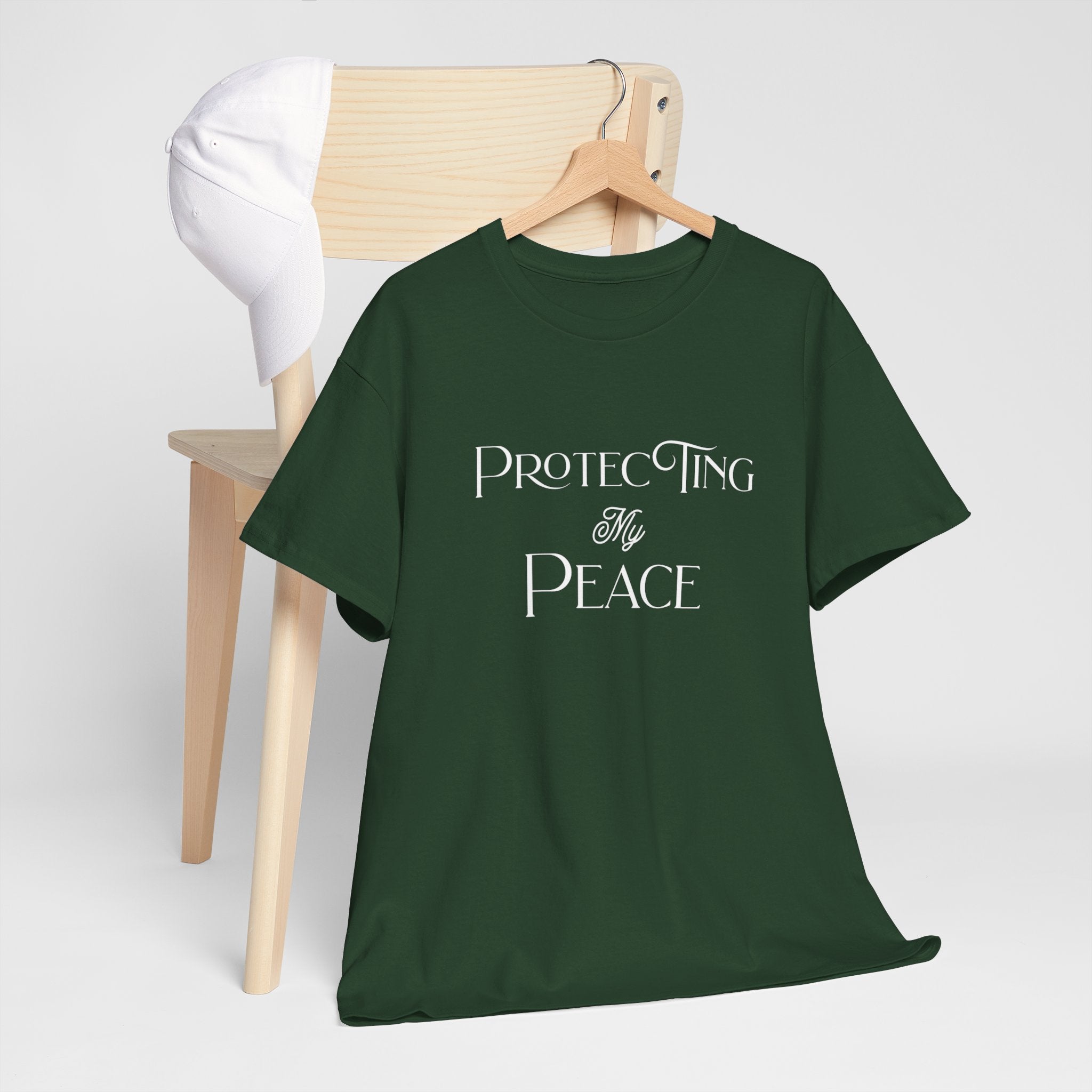 Protecting My Peace T-Shirt in Forest Green — because her peace is non-negotiable — ThrivingMoms