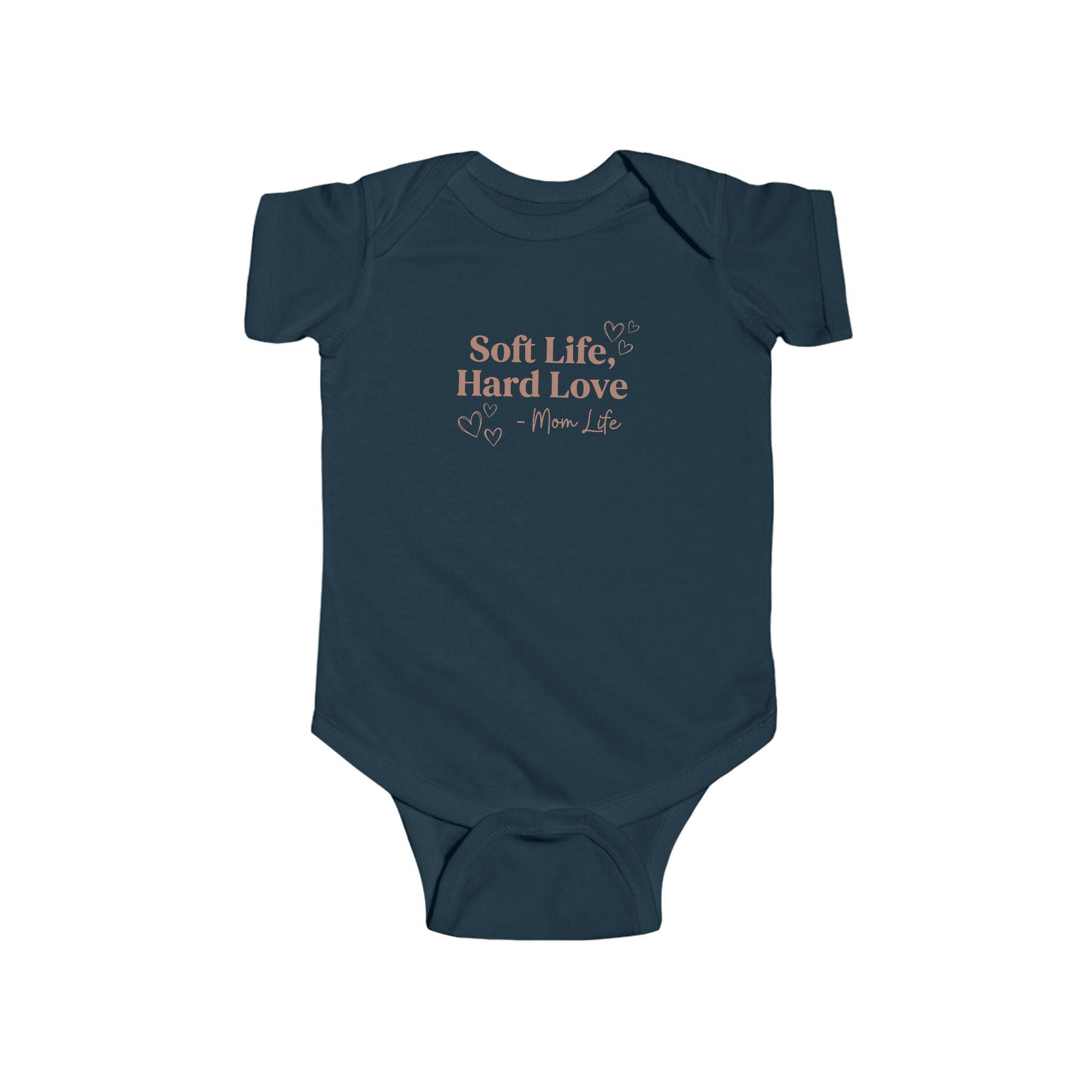 Soft Life Hard Love baby bodysuit navy - bodysuit - empowering new mom gift