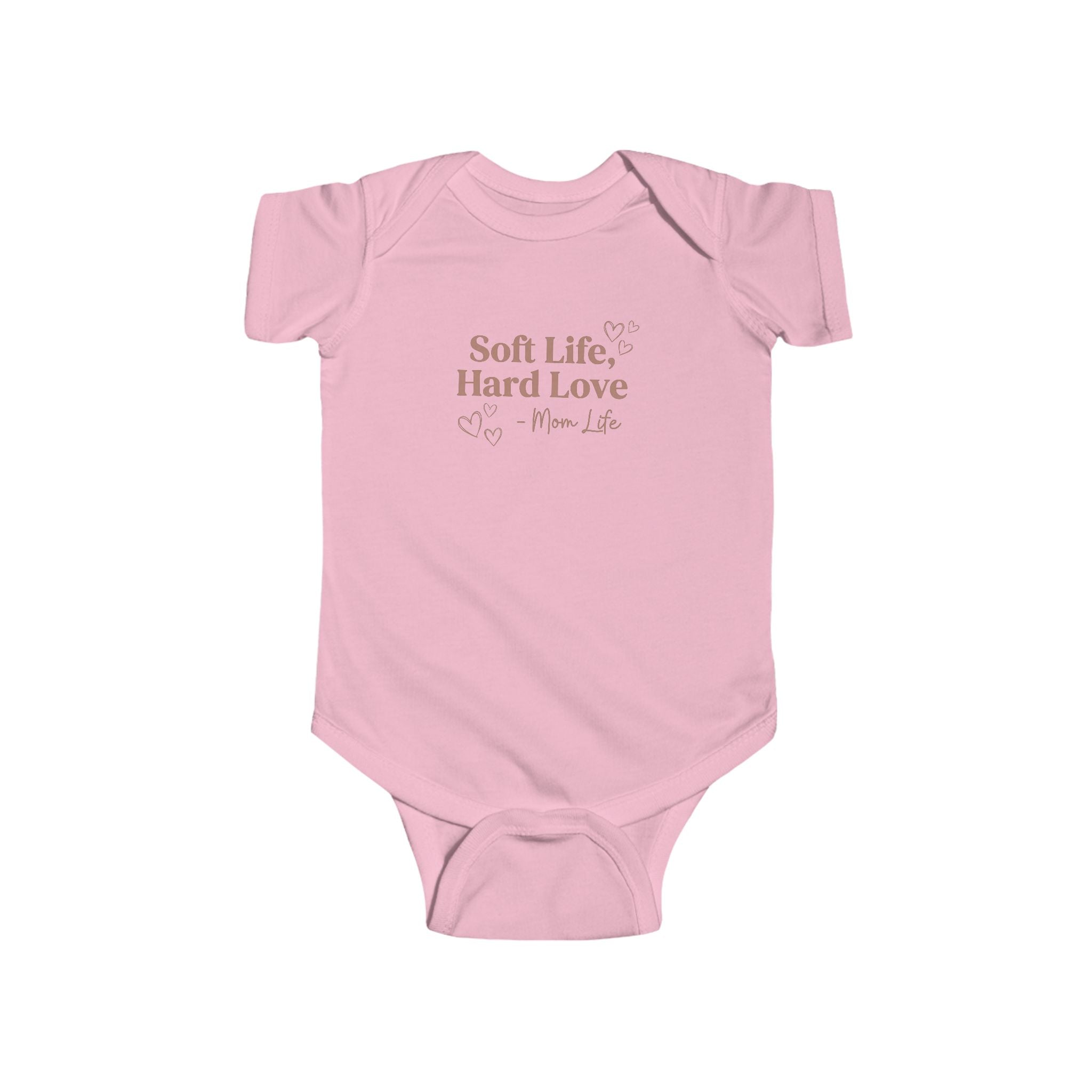 Soft Life Hard Love baby bodysuit pink - bodysuit - empowering new mom gift