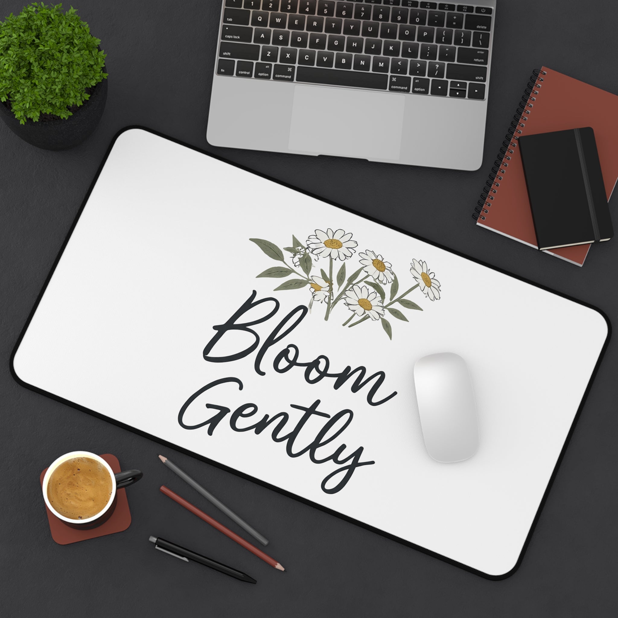 Bloom Gently Floral desk mat - desk mat - home office gift for moms