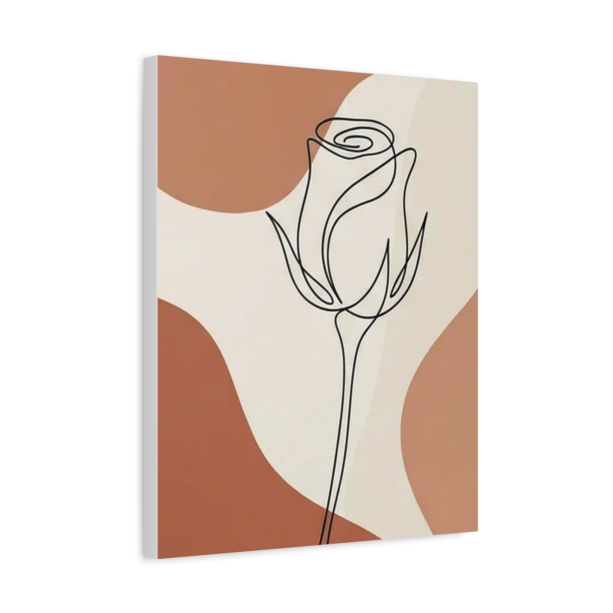 Rose Bud Terracotta Line Art