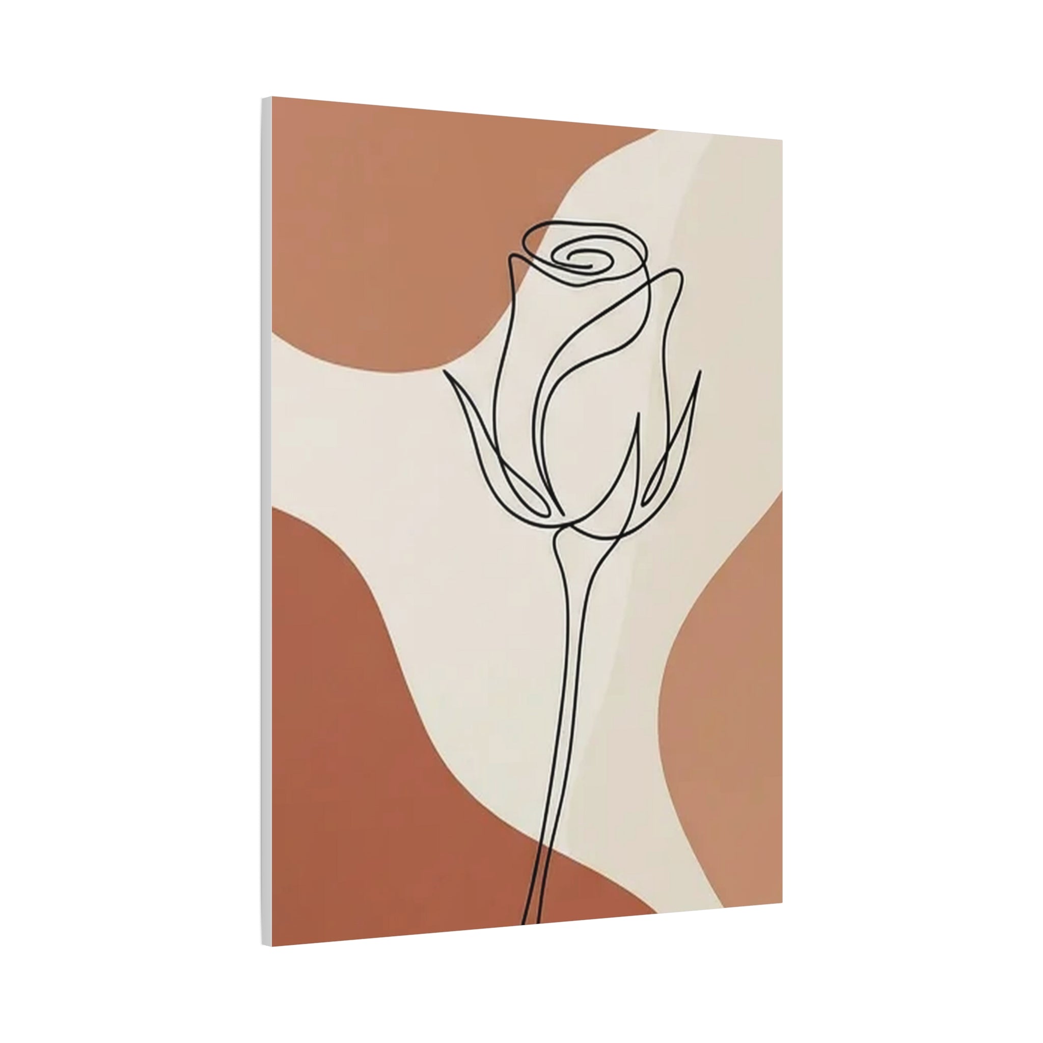 Rose Bud Terracotta Line Art