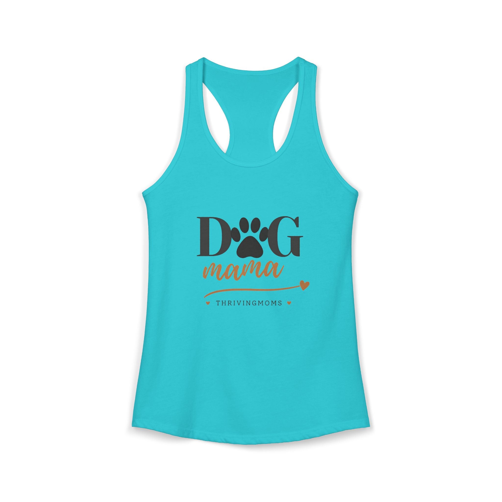 Dog Mama Tank Top in Solid Tahiti Blue — lightweight racerback, made for her — ThrivingMoms