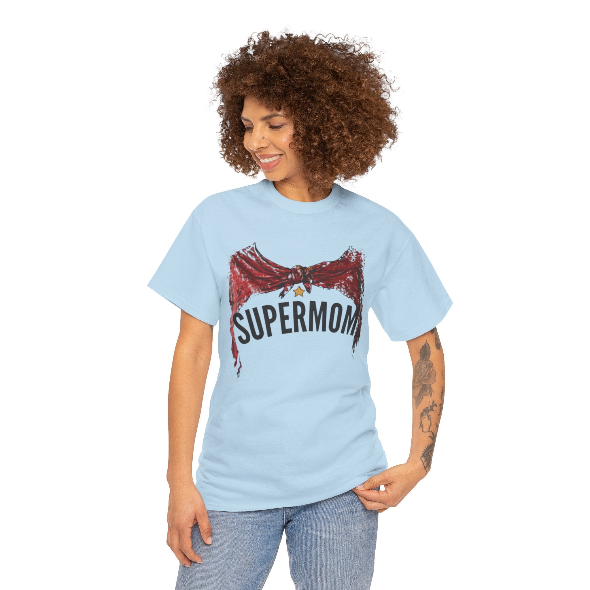 Supermom Cape t-shirt light blue - t-shirt - gift for moms