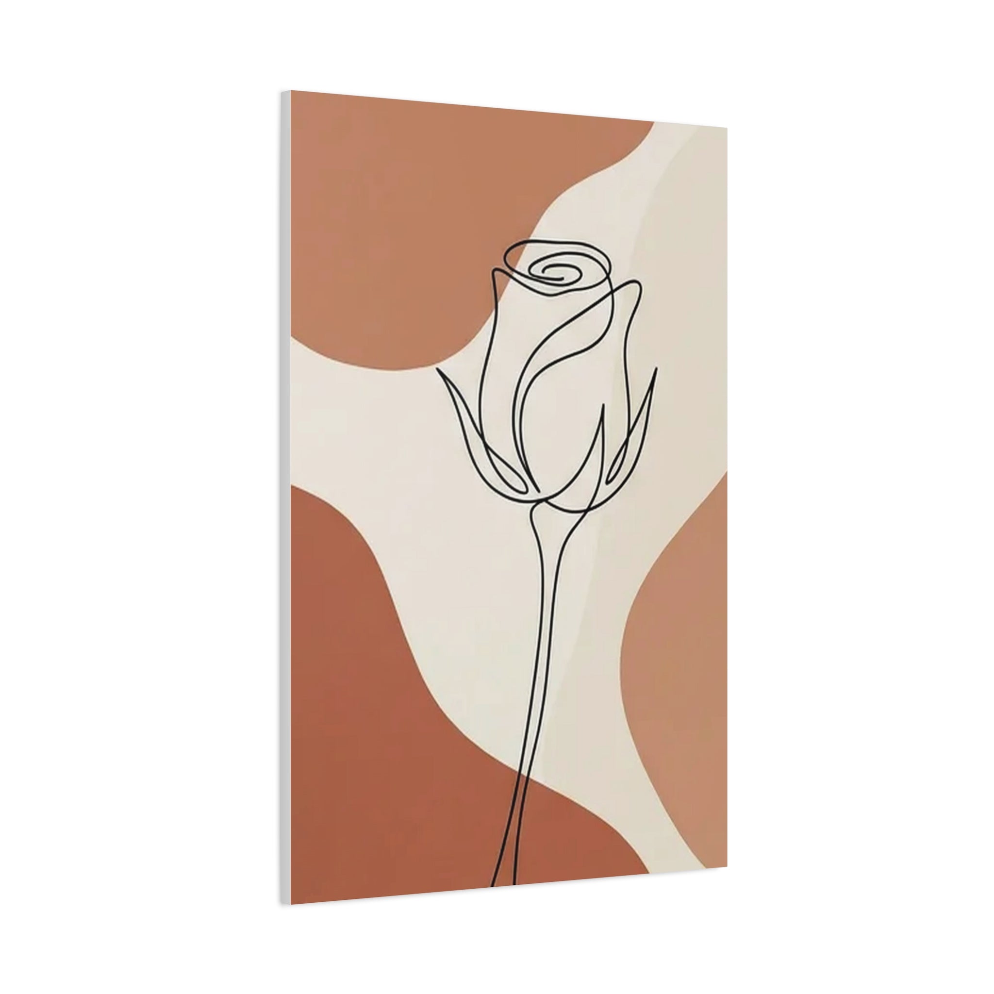 Rose Bud Terracotta Line Art