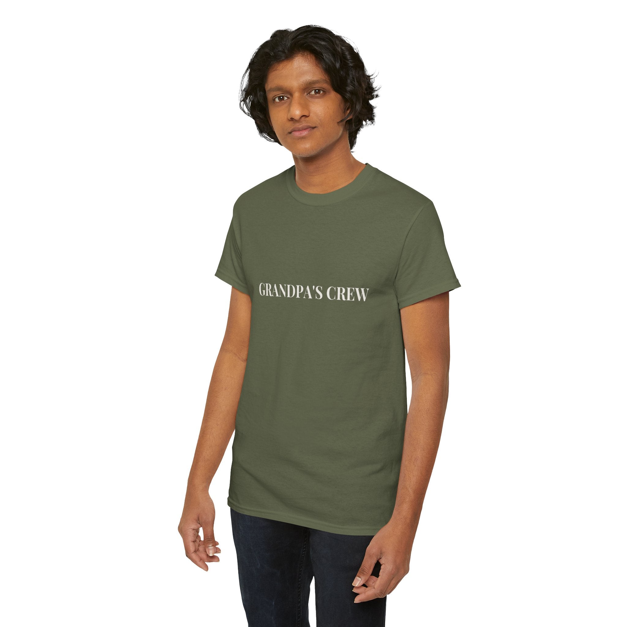 Grandpa's Crew T-Shirt in Military Green — for the grandpa his whole crew looks up to — ThrivingMoms