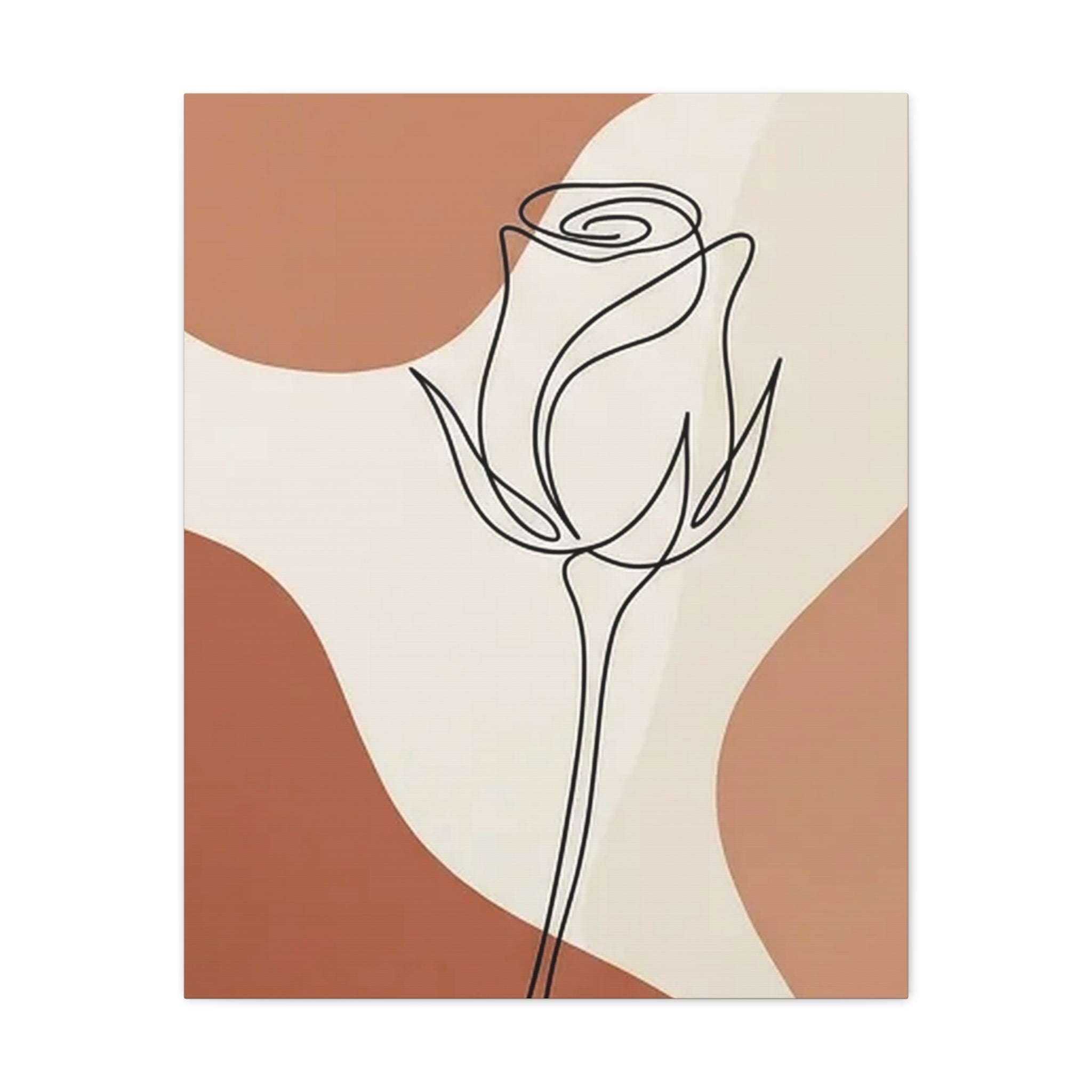 Rose Bud Terracotta Line Art