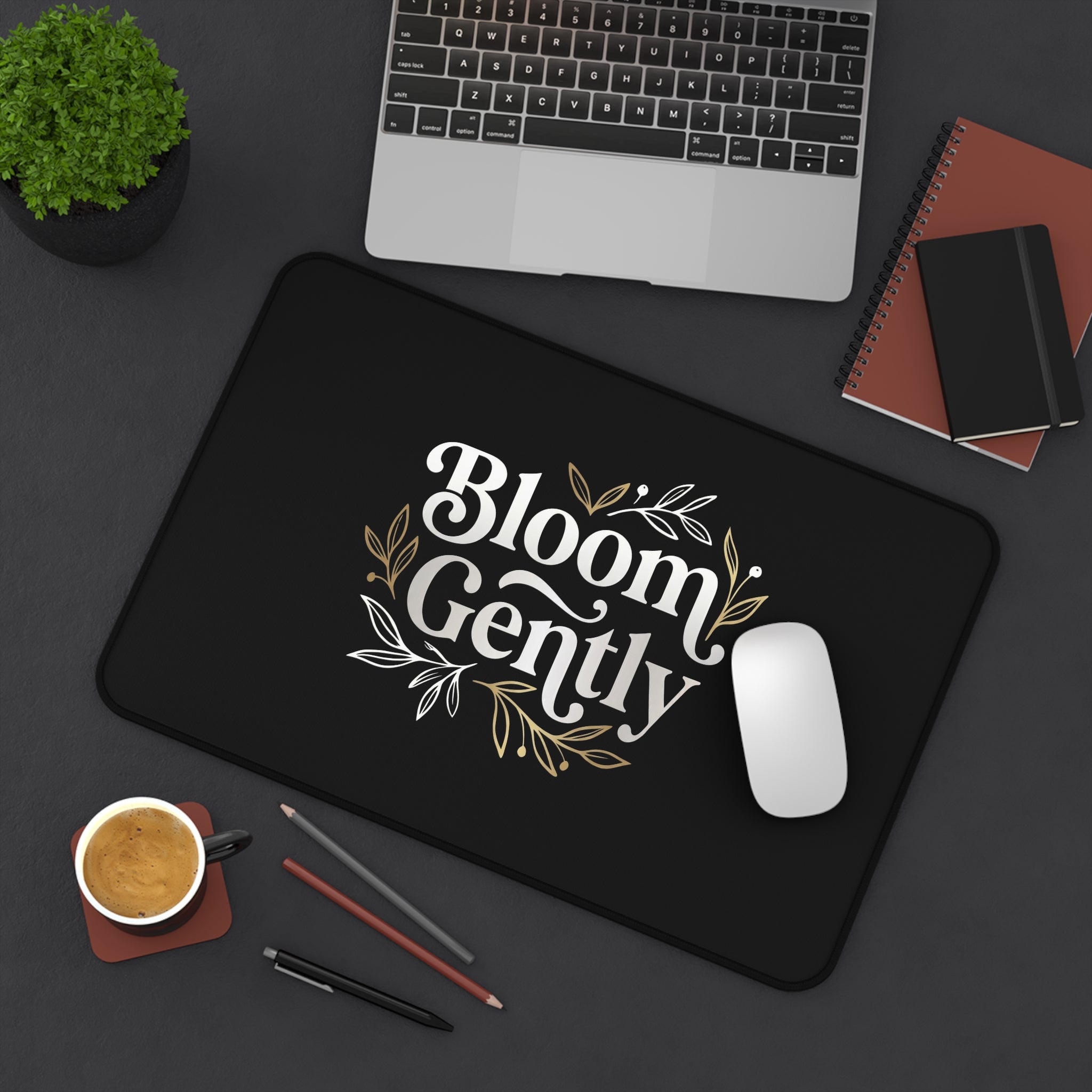 Bloom Gently desk mat - desk mat - home office gift for moms