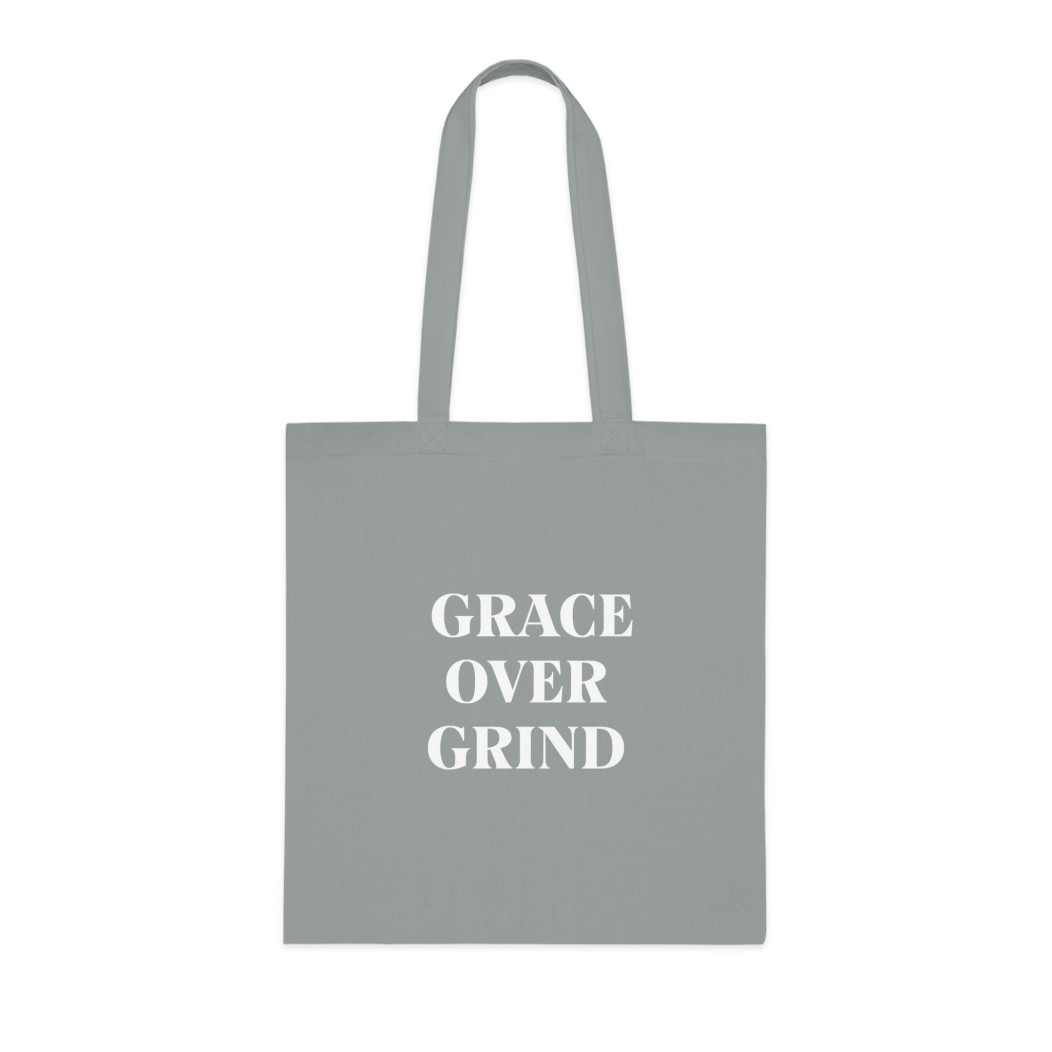 Grace Over Grind Tote Bag in Grey — for the mom who stopped pushing through everything — ThrivingMoms