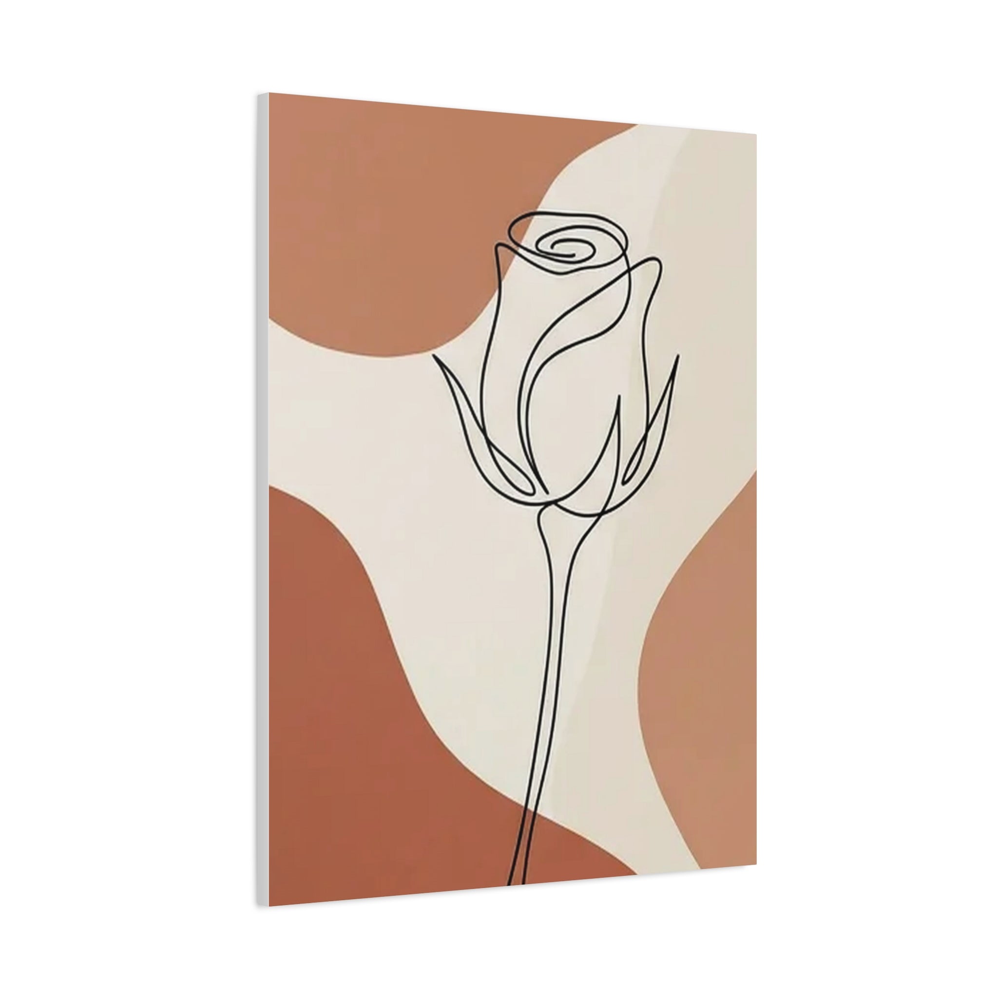 Rose Bud Terracotta Line Art