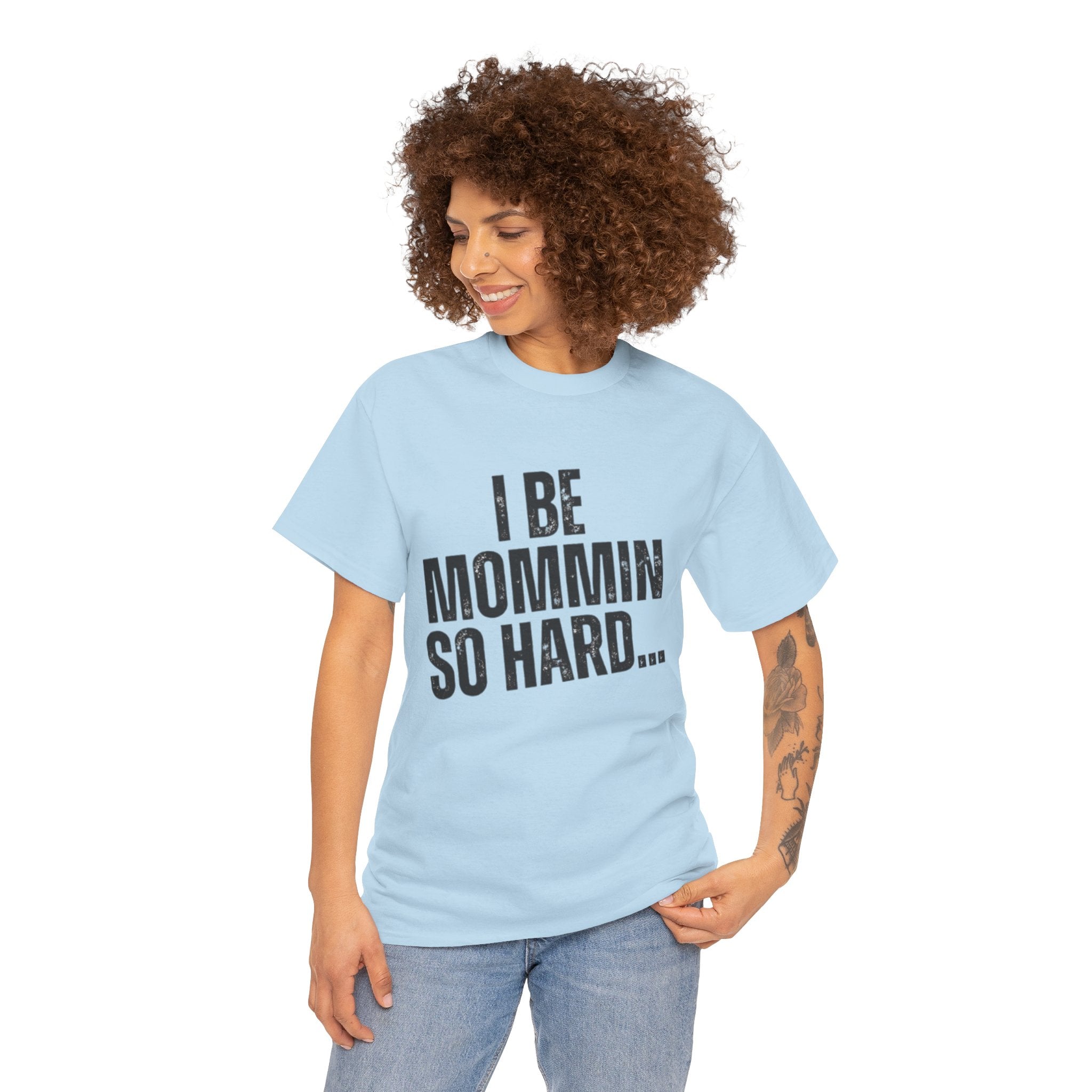 Mommin So Hard t-shirt light blue - t-shirt - gift for moms