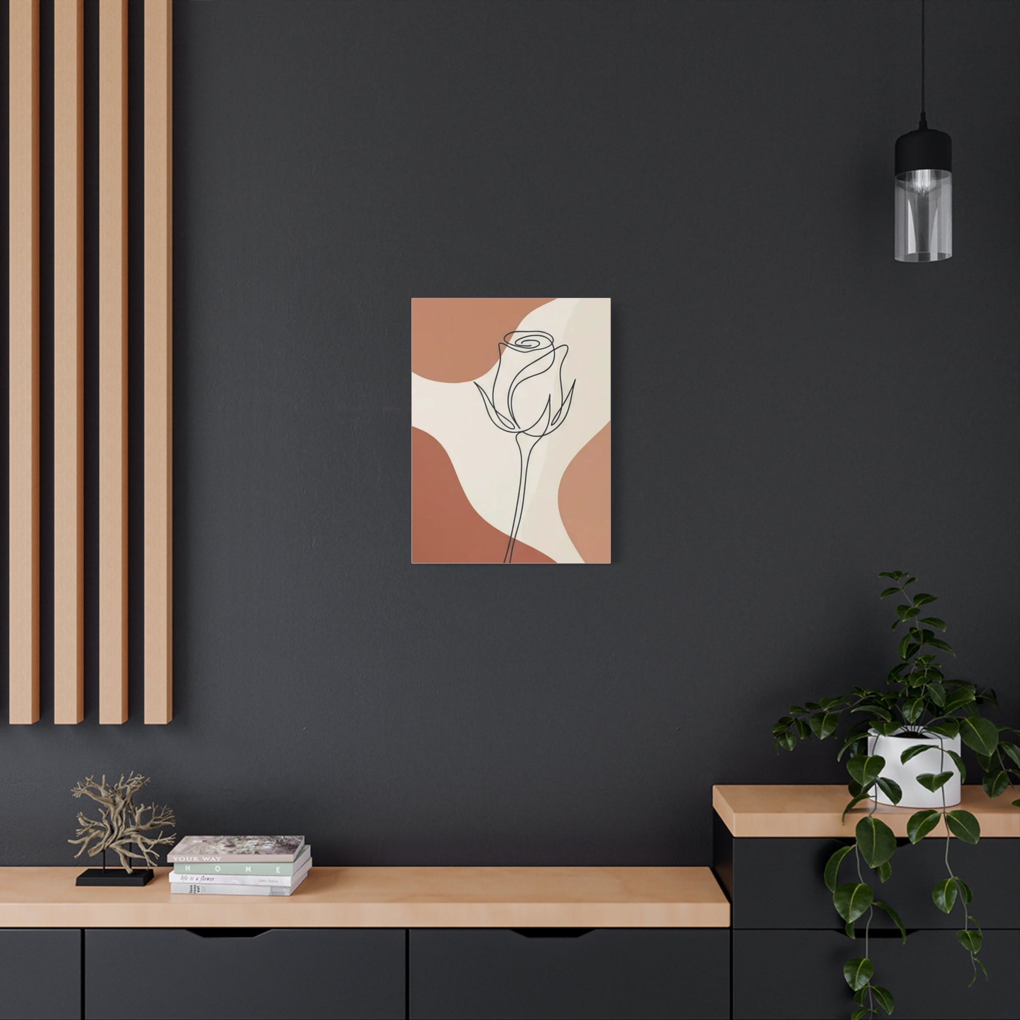 Rose Bud Terracotta Line Art