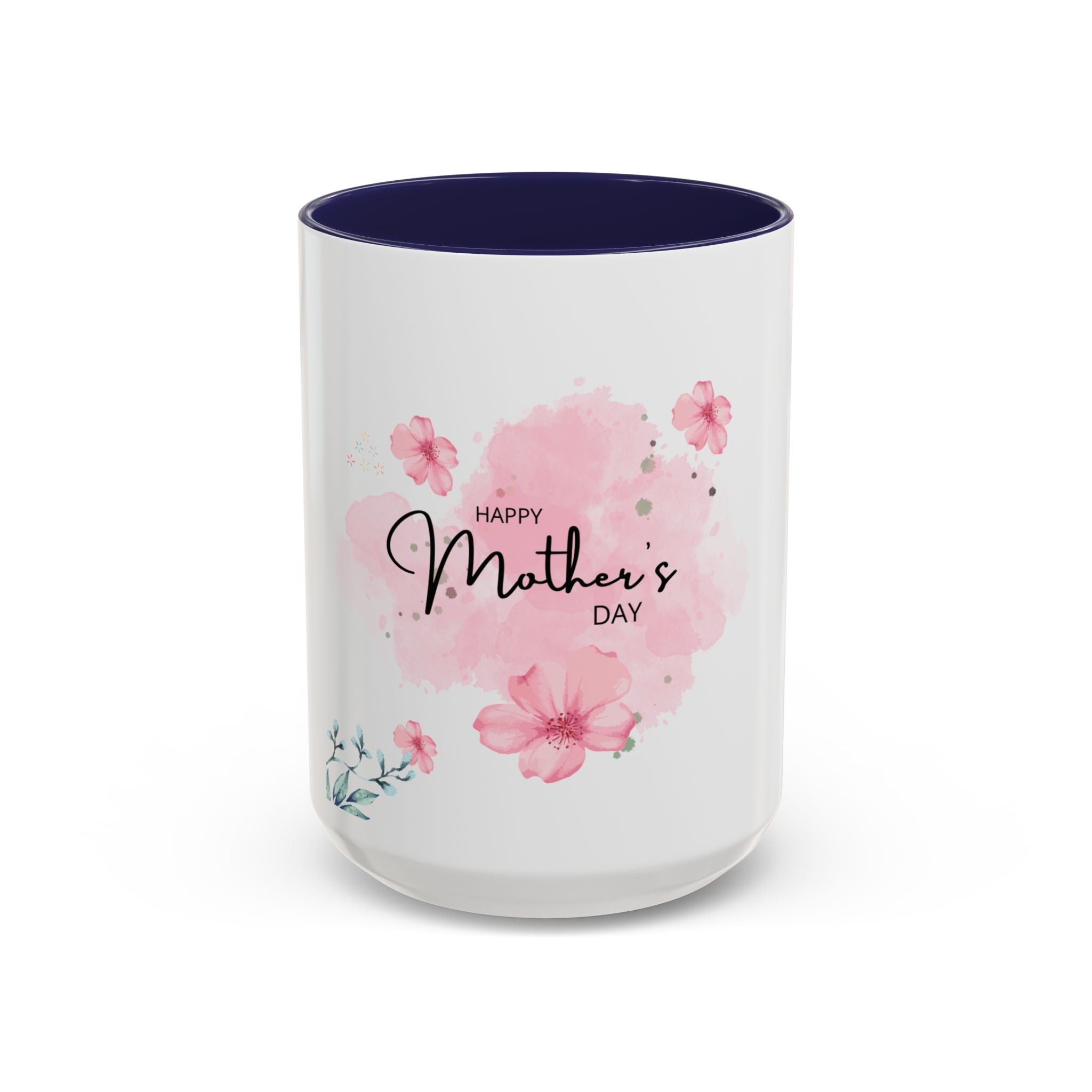 Mothers Day floral accent mug navy - mug - gift for mom