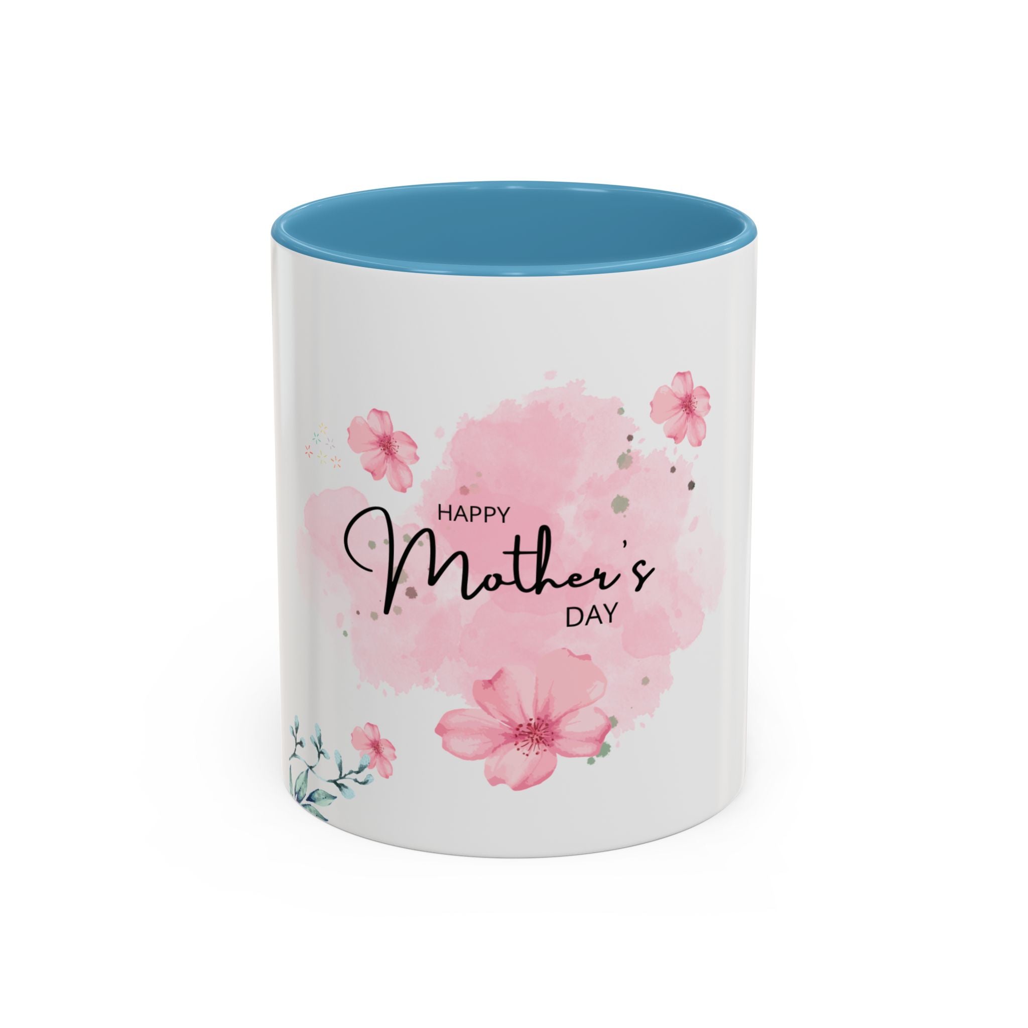 Mothers Day floral accent mug light blue - mug - gift for mom