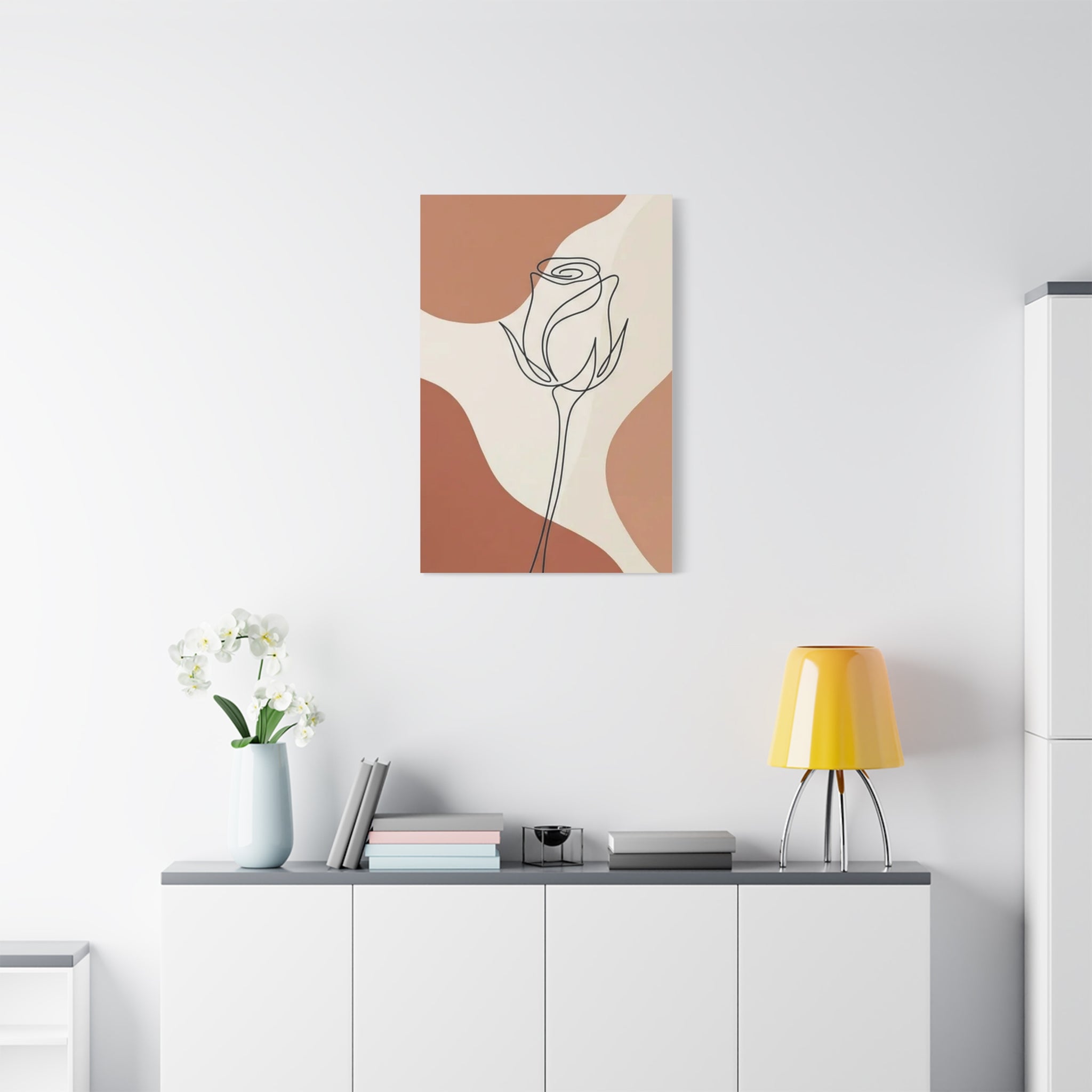Rose Bud Terracotta Line Art