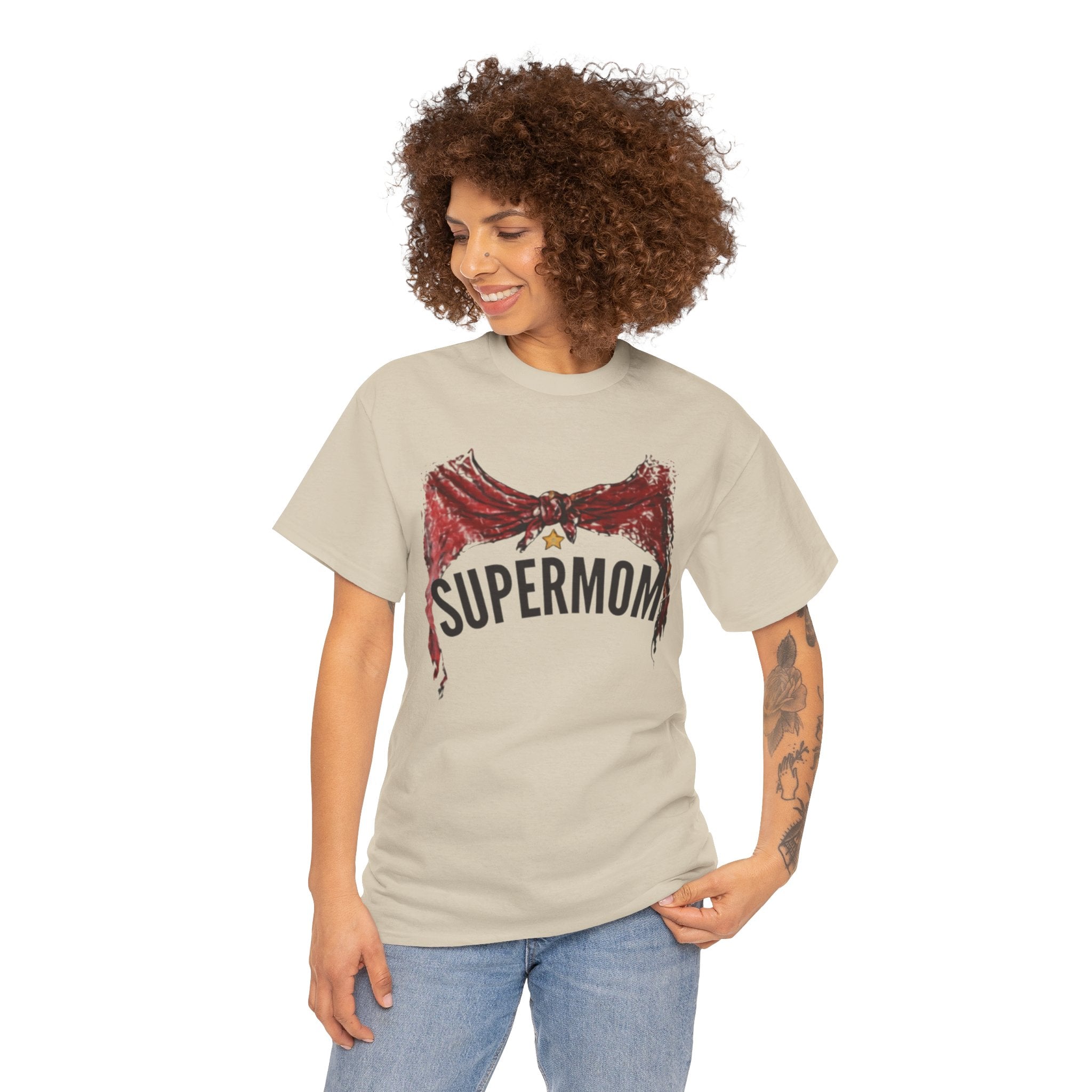 Supermom Cape t-shirt sand - t-shirt - gift for moms