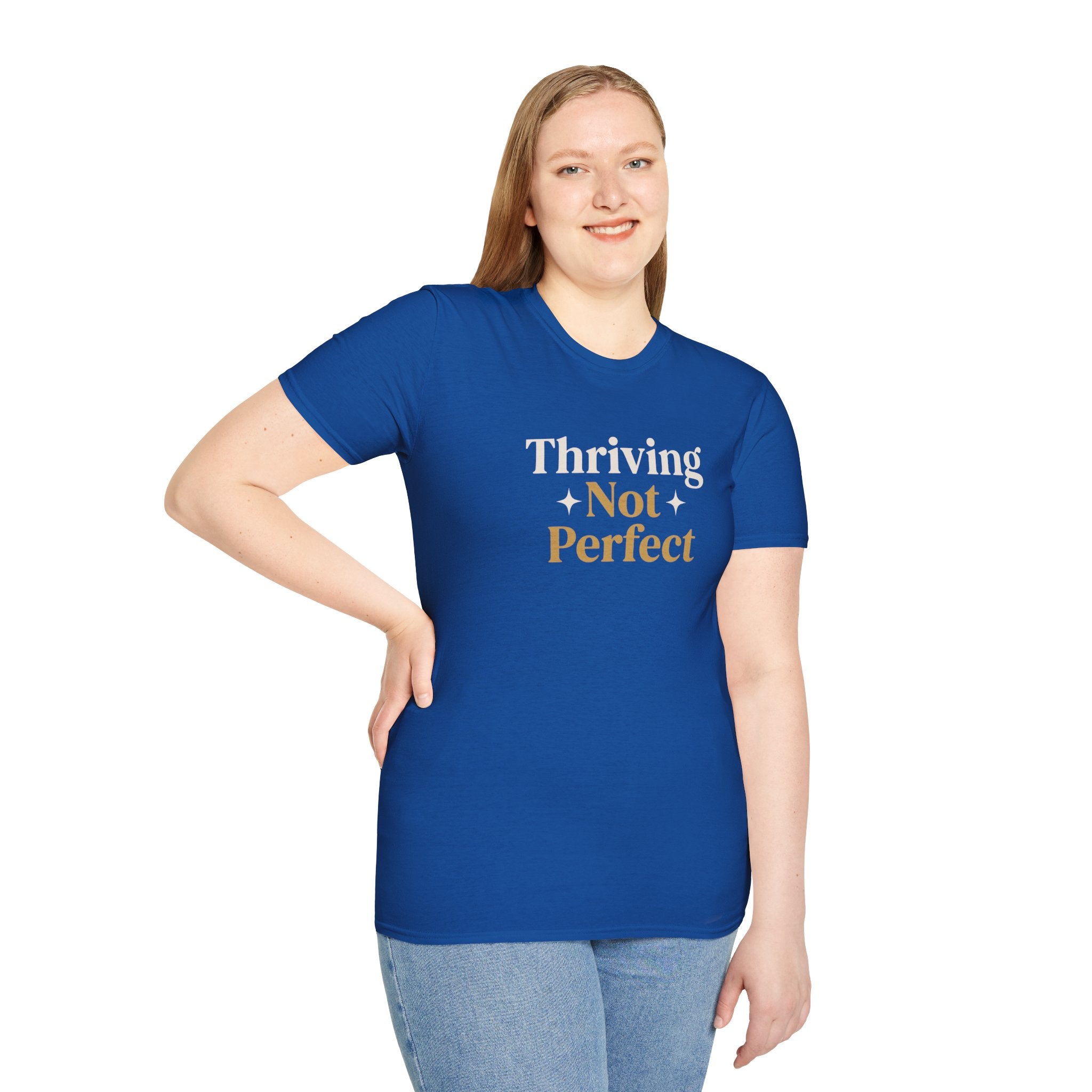 Thriving Not Perfect t-shirt royal - t-shirt - gift for moms