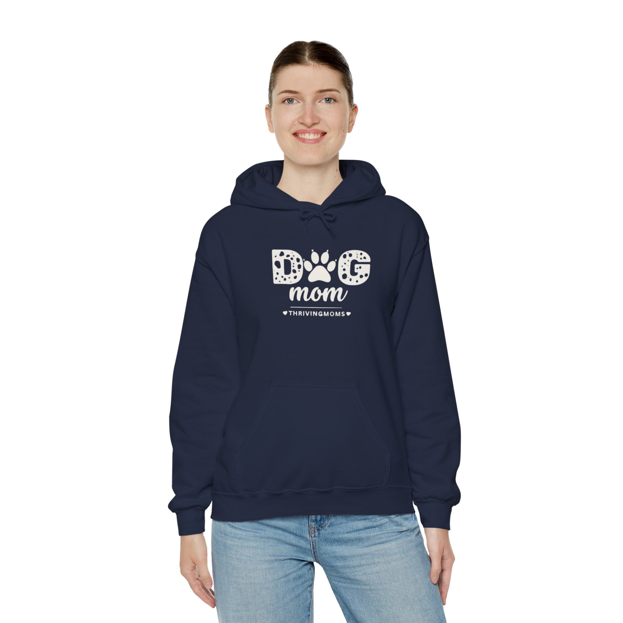 Dog Mom Hoodie in Navy — she knows what she has — ThrivingMoms