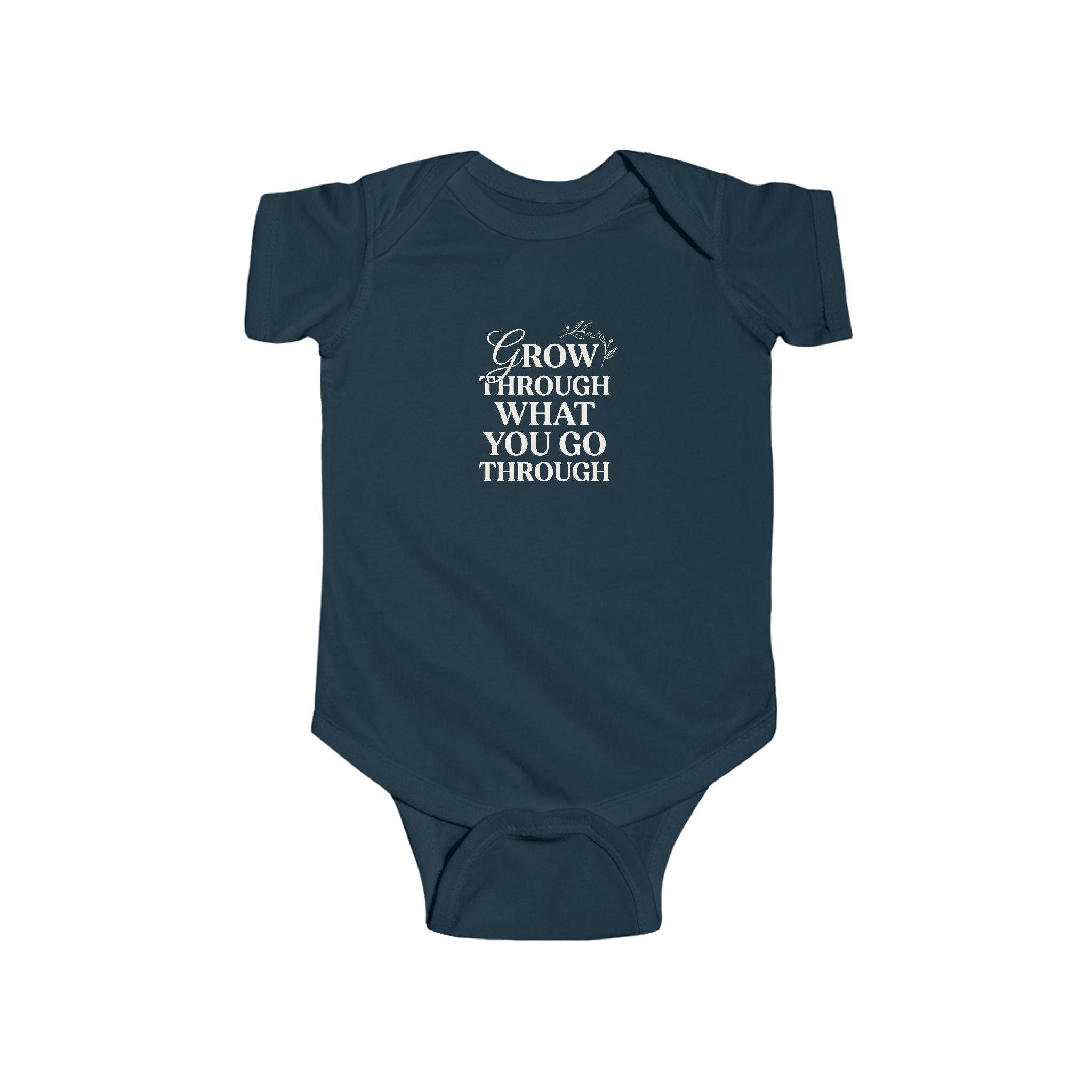 Grow Through What You Go Through baby bodysuit navy - bodysuit - cute new mom gift