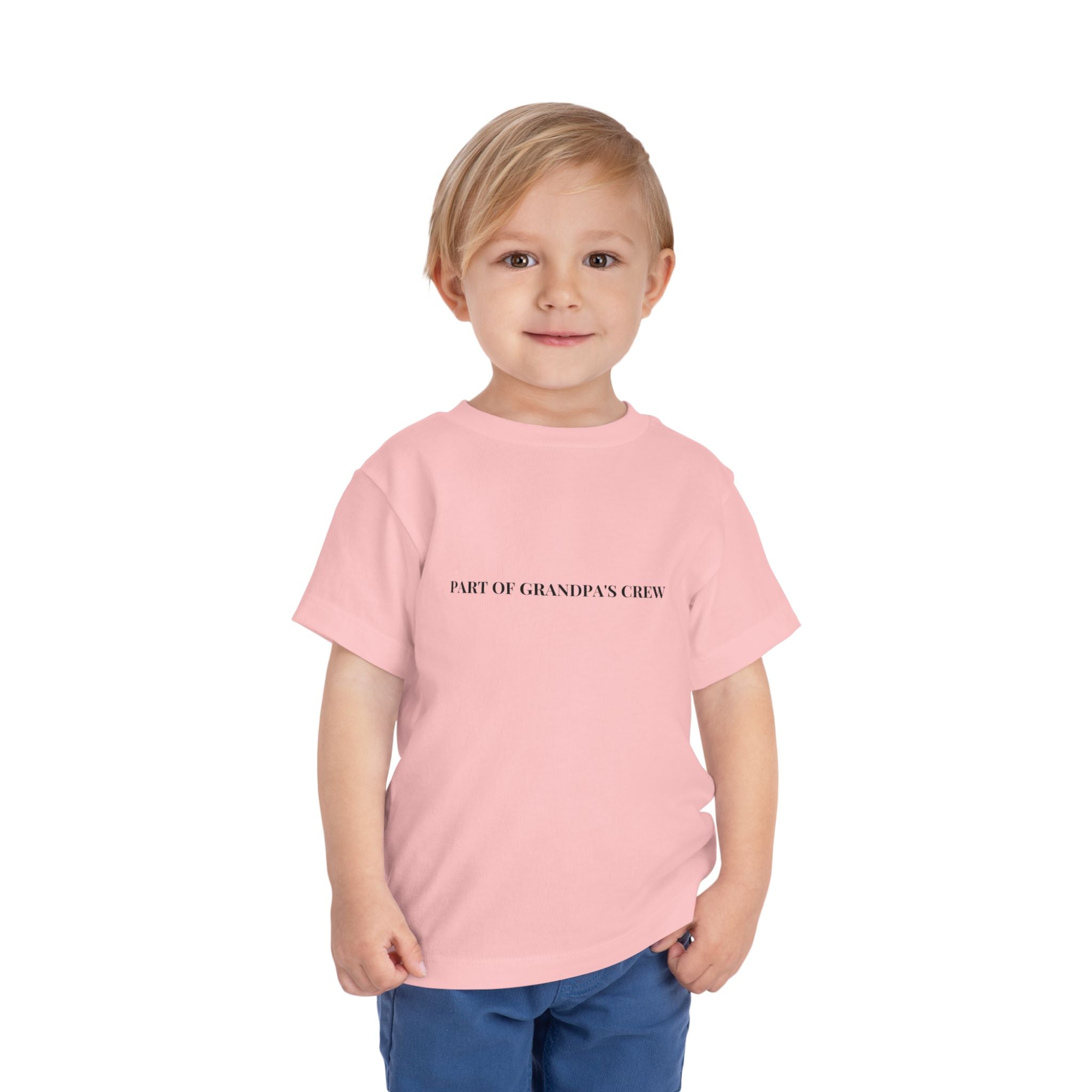 Part of Grandpa's Crew Toddler Tee in Pink — for the granddaughter who saves him the best seat — ThrivingMoms