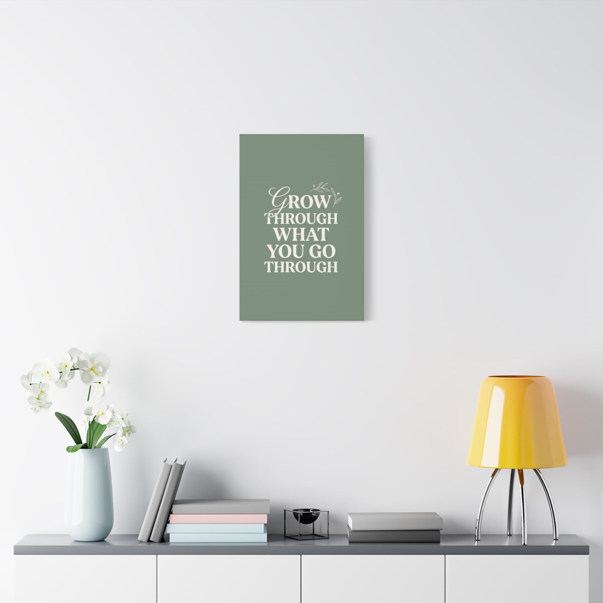 Grow Through What You Go Through sage green wall art - wall art - gift for moms