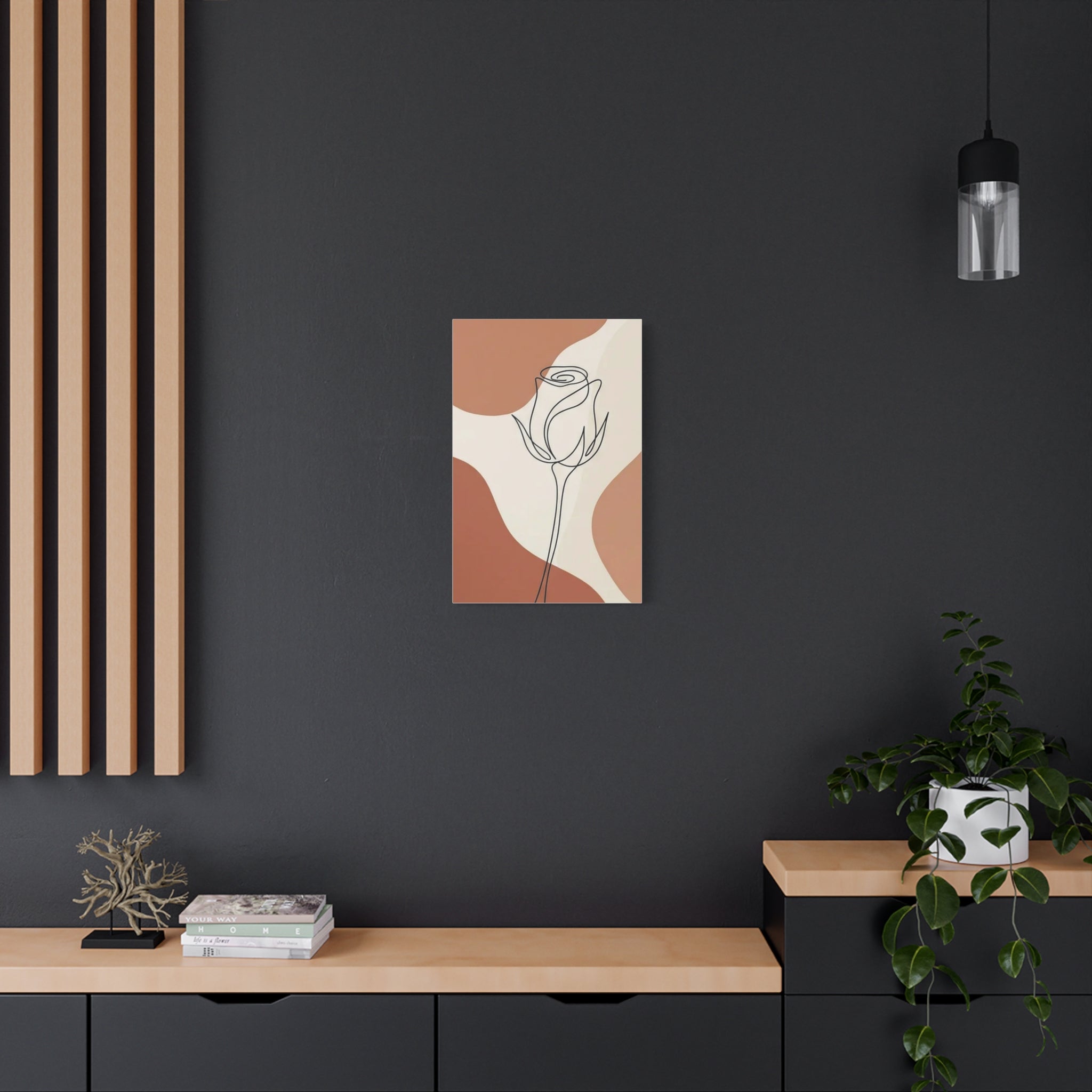 Rose Bud Terracotta Line Art