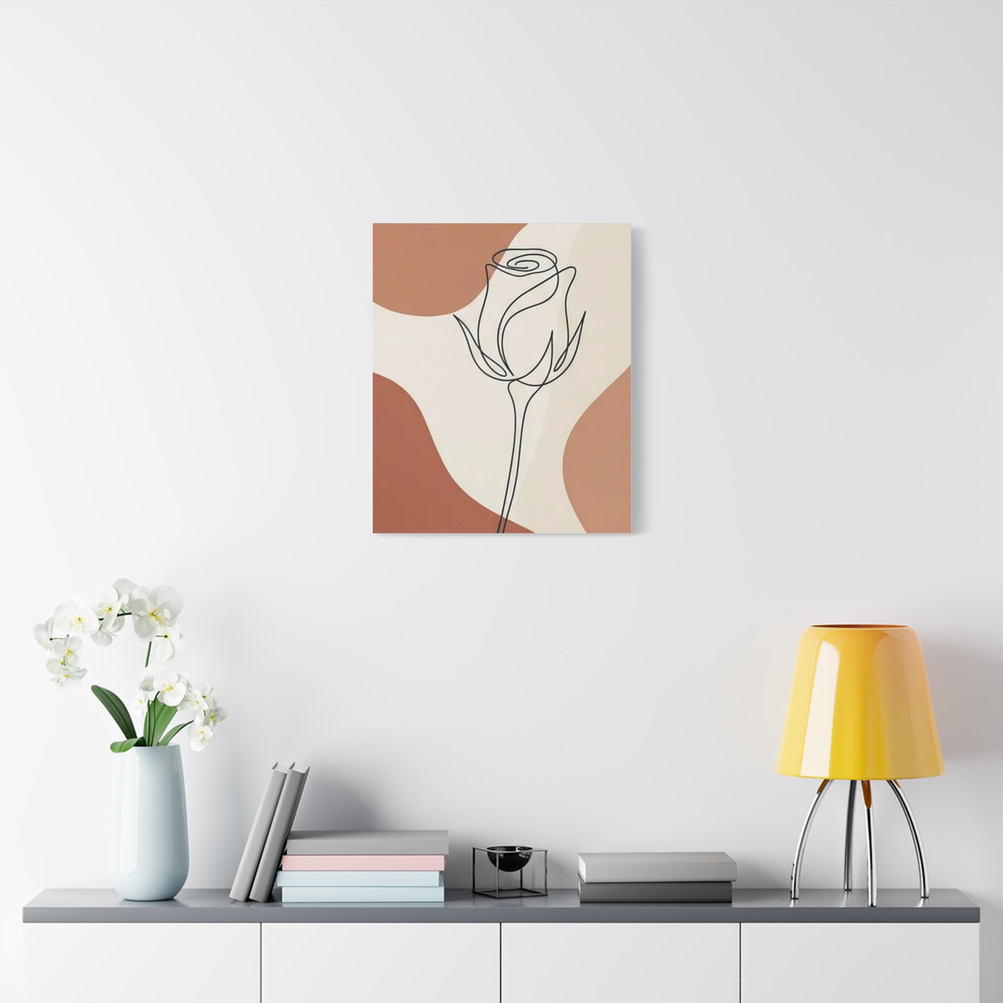 Rose Bud Terracotta Line Art