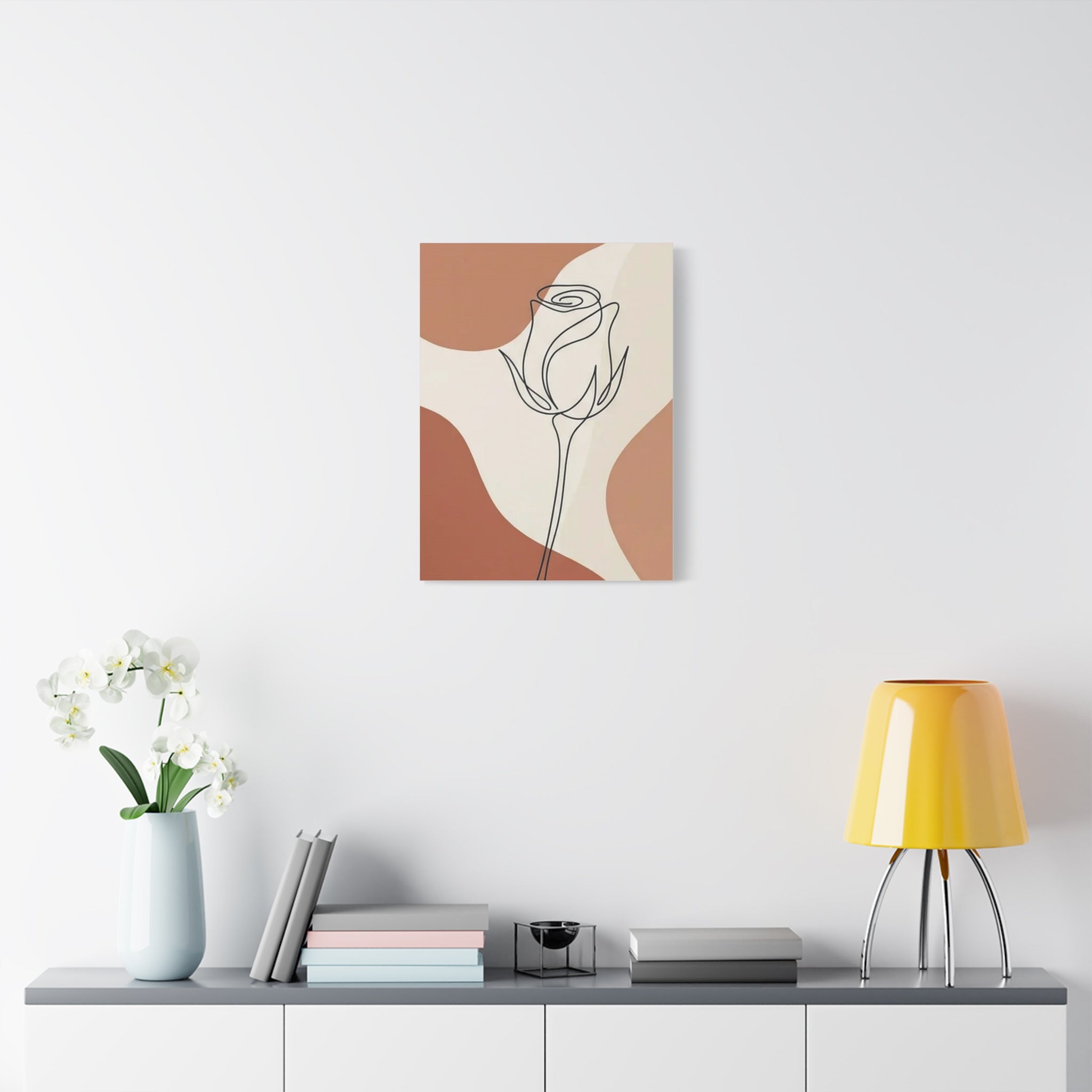 Rose Bud Terracotta Line Art