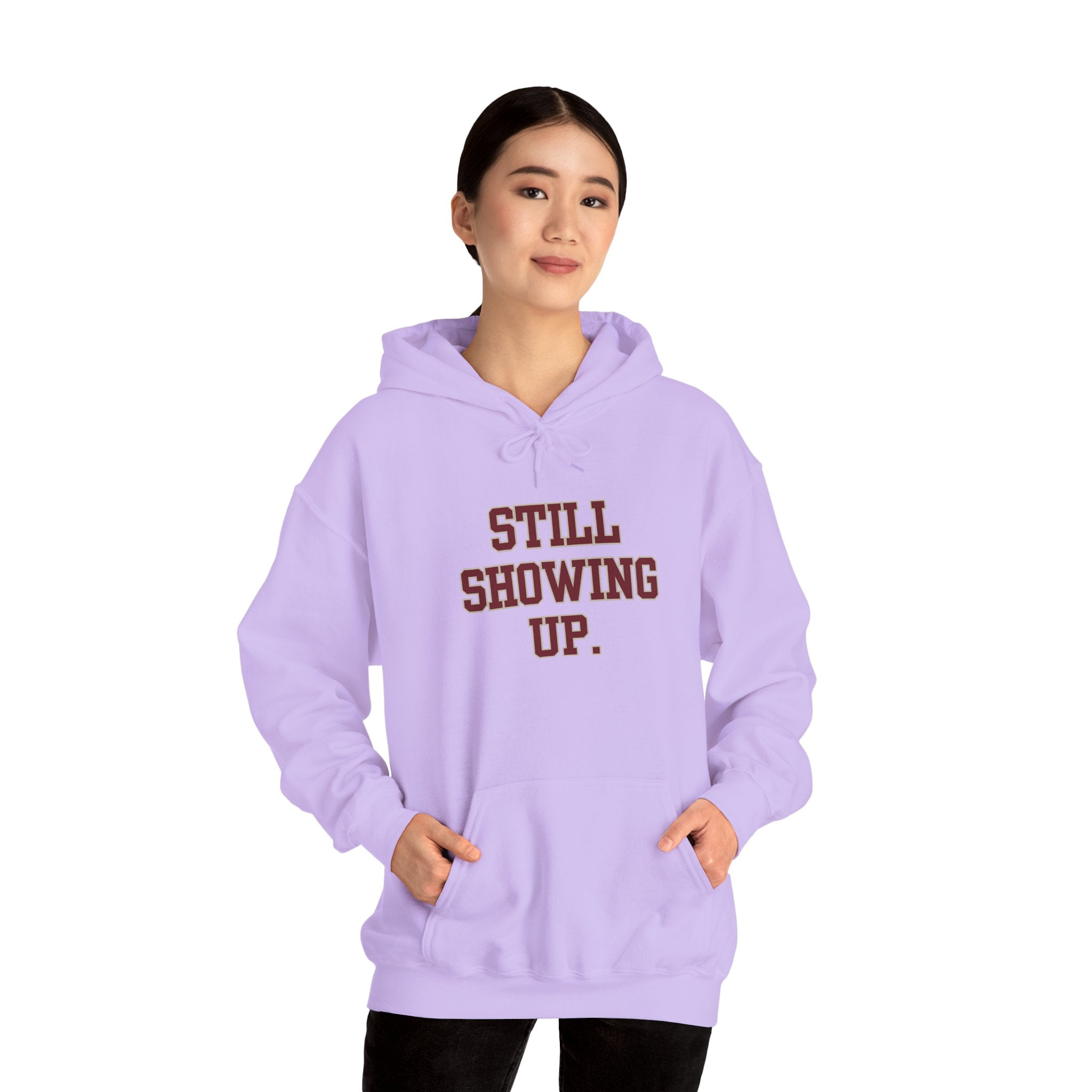 Still Showing Up Essential Comfort Hoodie - Orchid - gift for moms