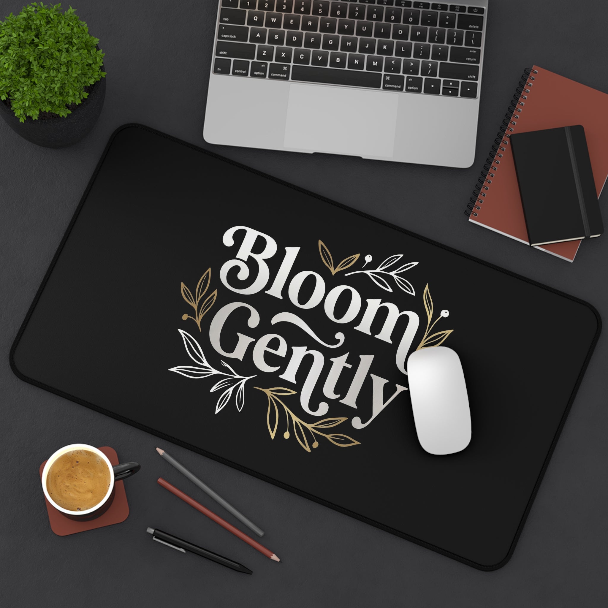 Bloom Gently desk mat - desk mat - home office gift for moms