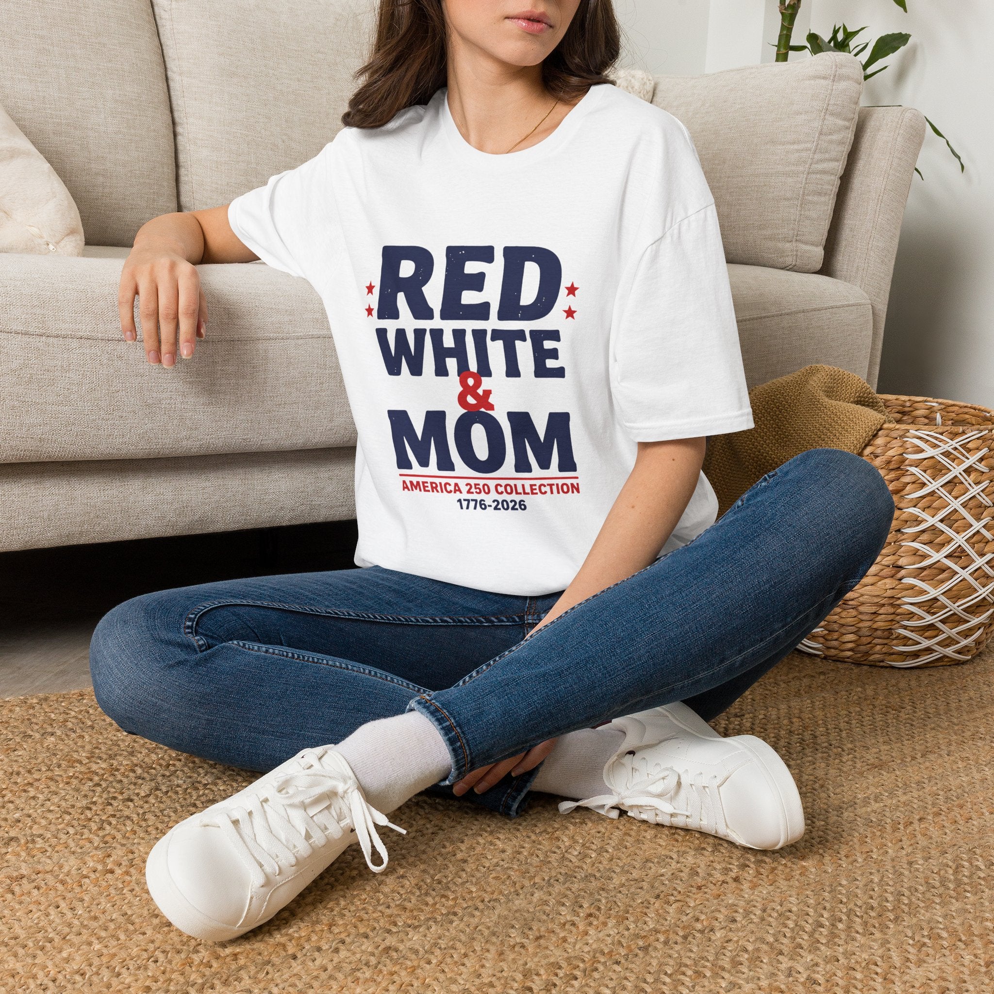 Red, White & Mom — Patriotic 4th of July T-Shirt