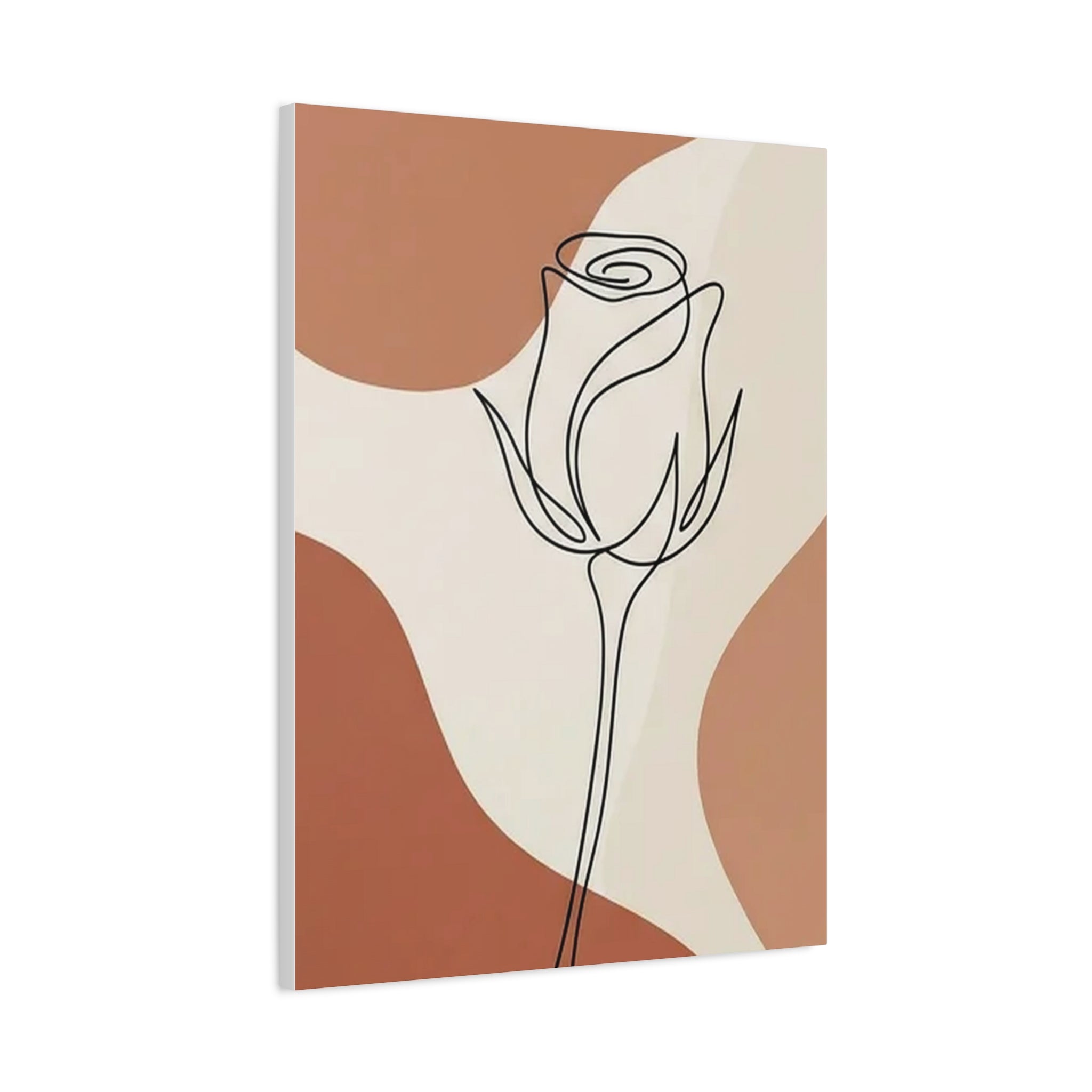 Rose Bud Terracotta Line Art