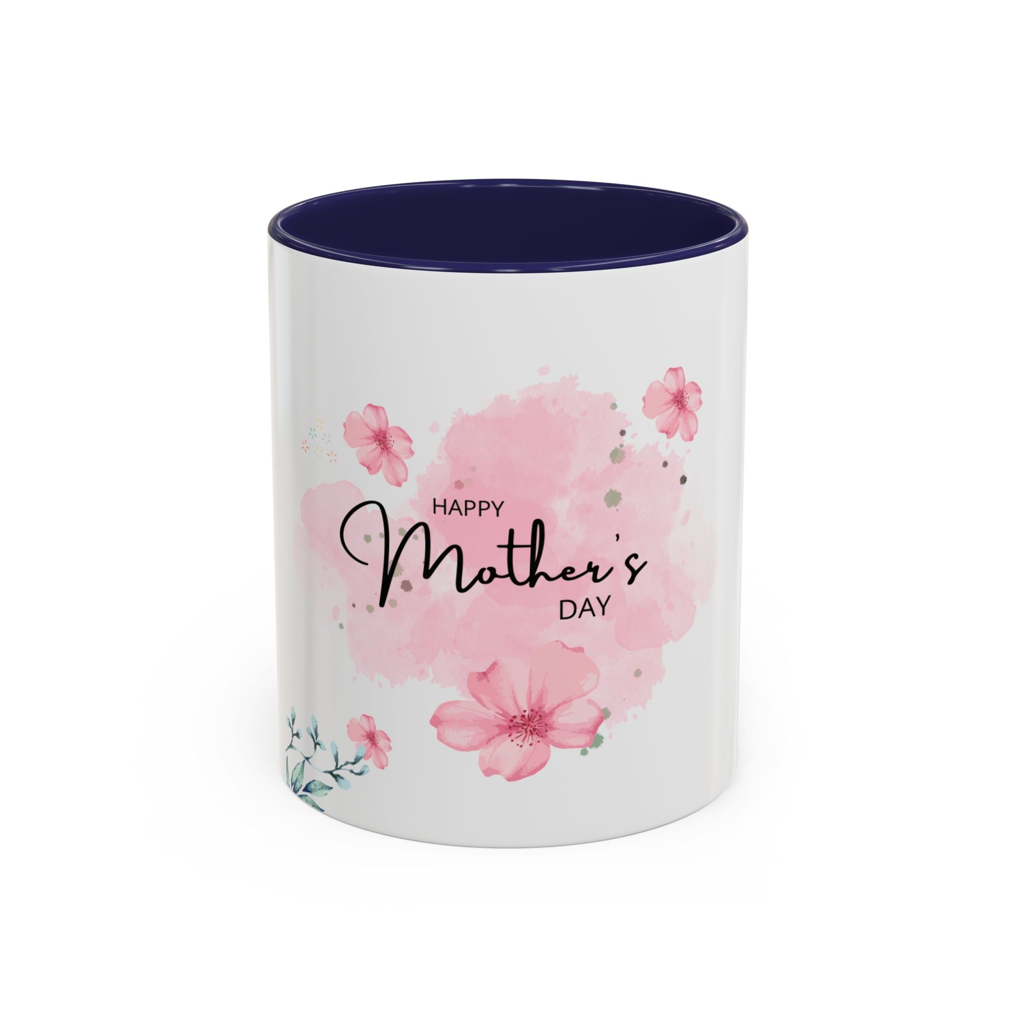 Mothers Day floral accent mug navy - mug - gift for mom